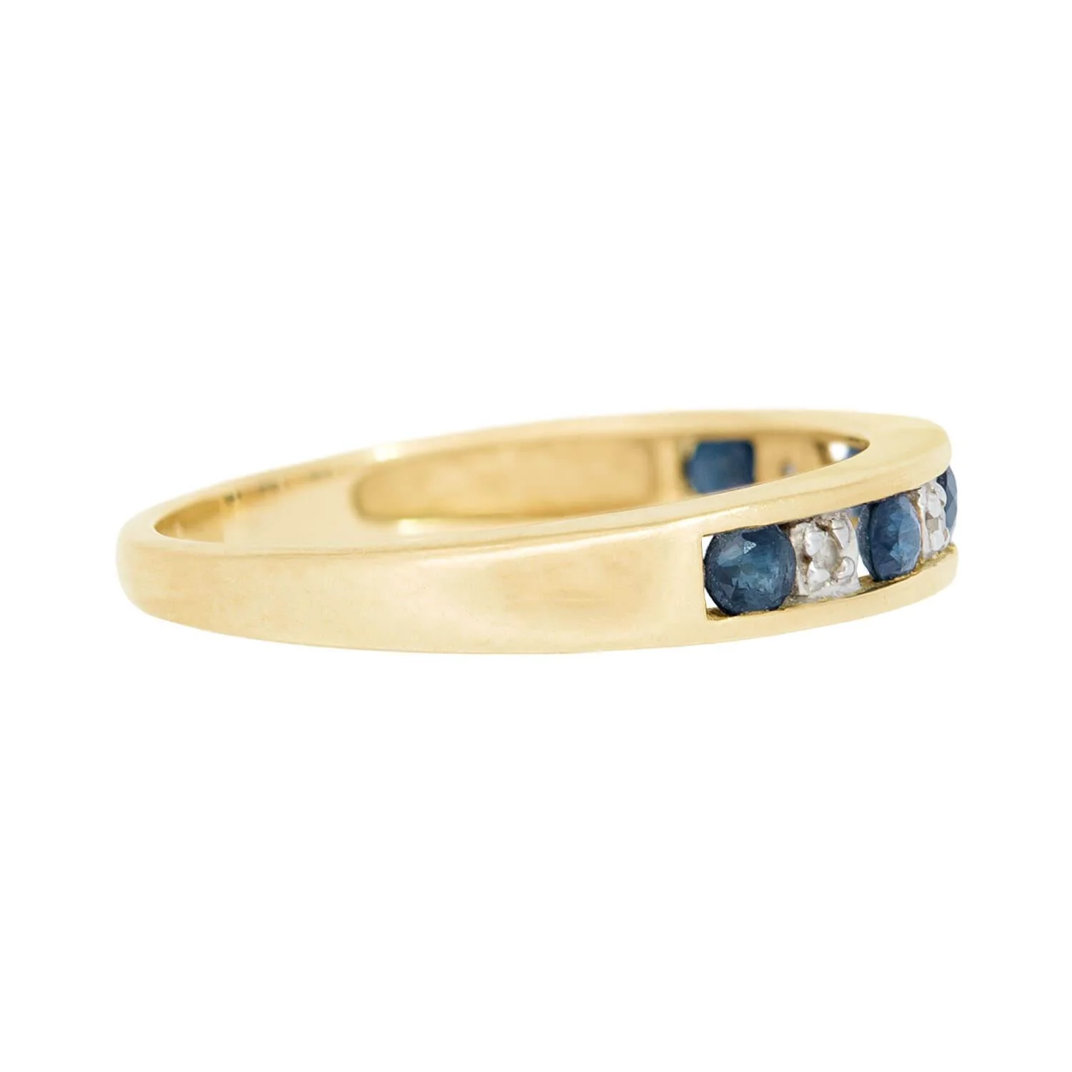 Estate 14k Sapphire and Diamond Band - Image 3