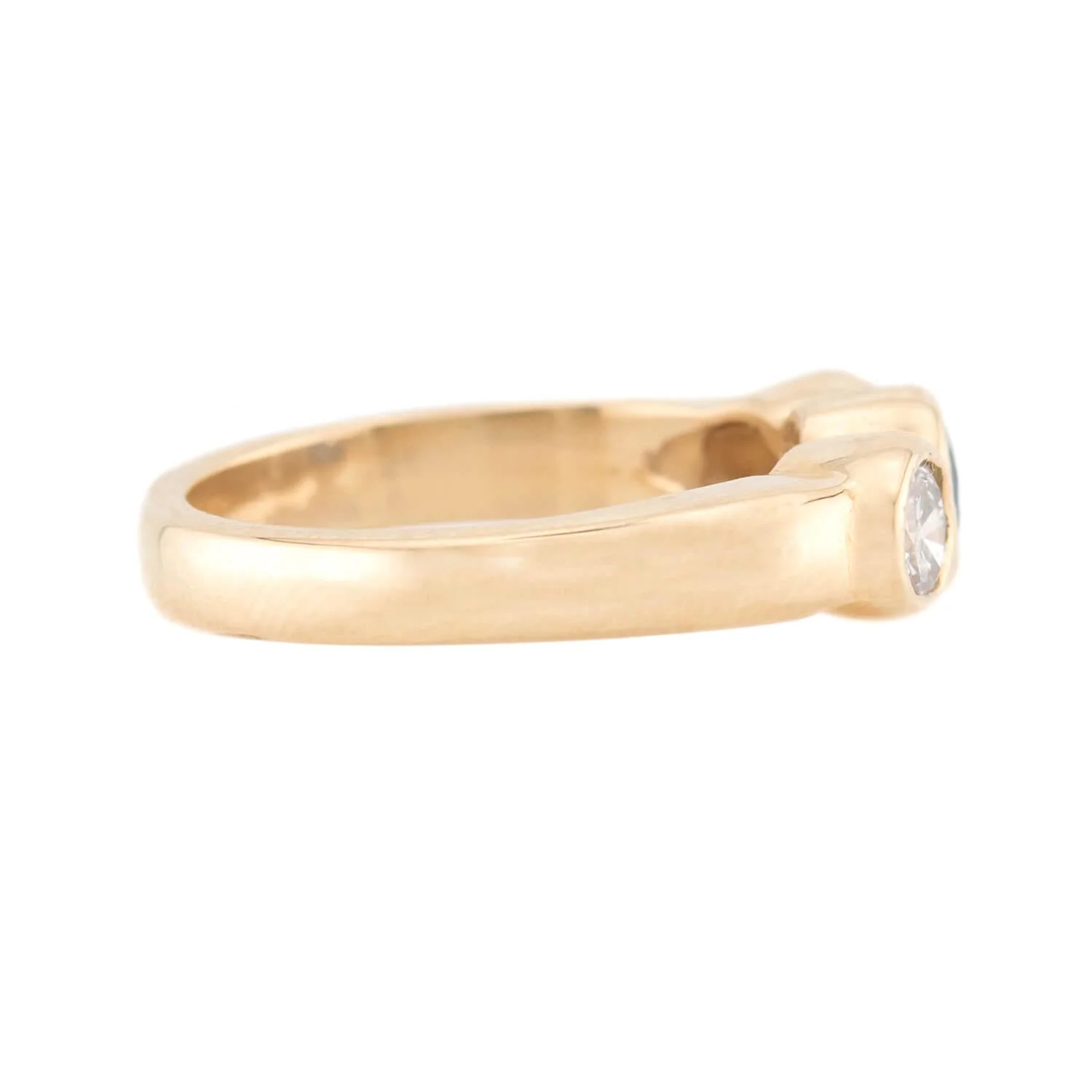 Estate 14k Sapphire and Diamond Three Stone Ring - Image 3