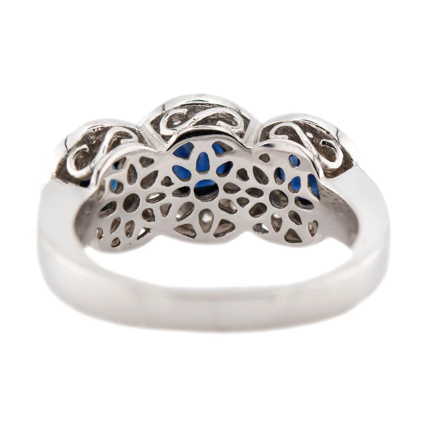 Estate 14K Sapphire & Diamond 3 Stone Ring - Image 5