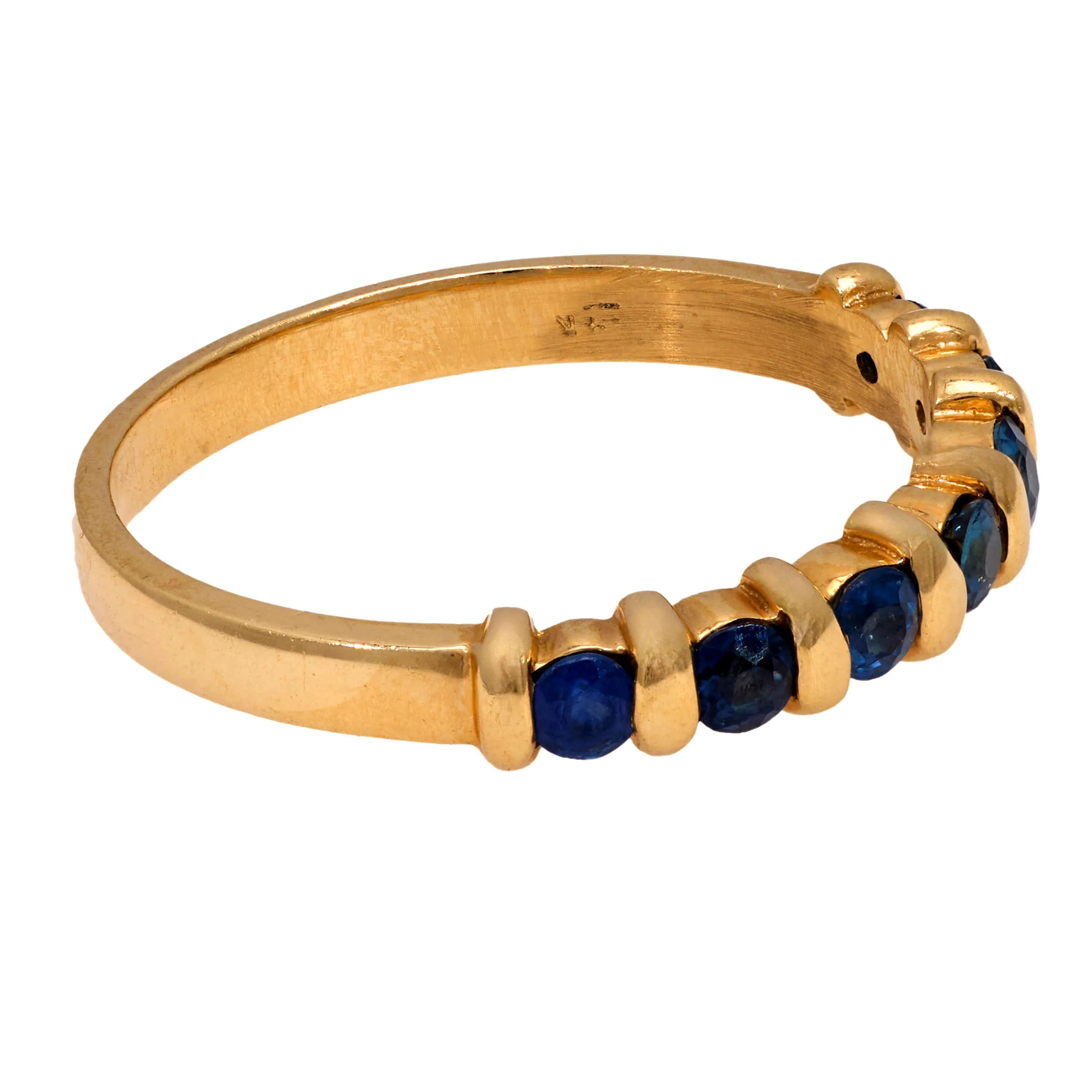 Estate 14k Sapphire Half Band - Image 3