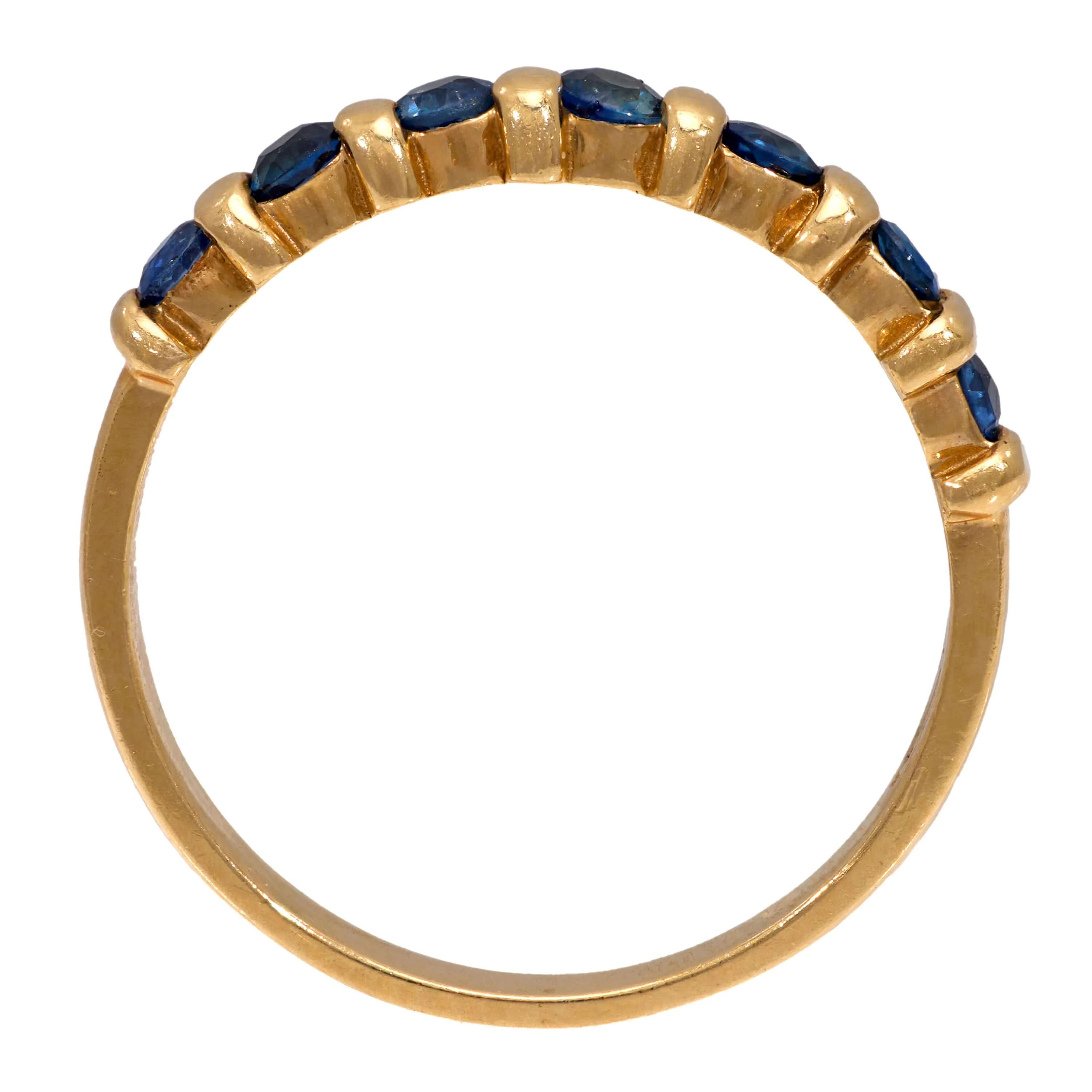 Estate 14k Sapphire Half Band - Image 4