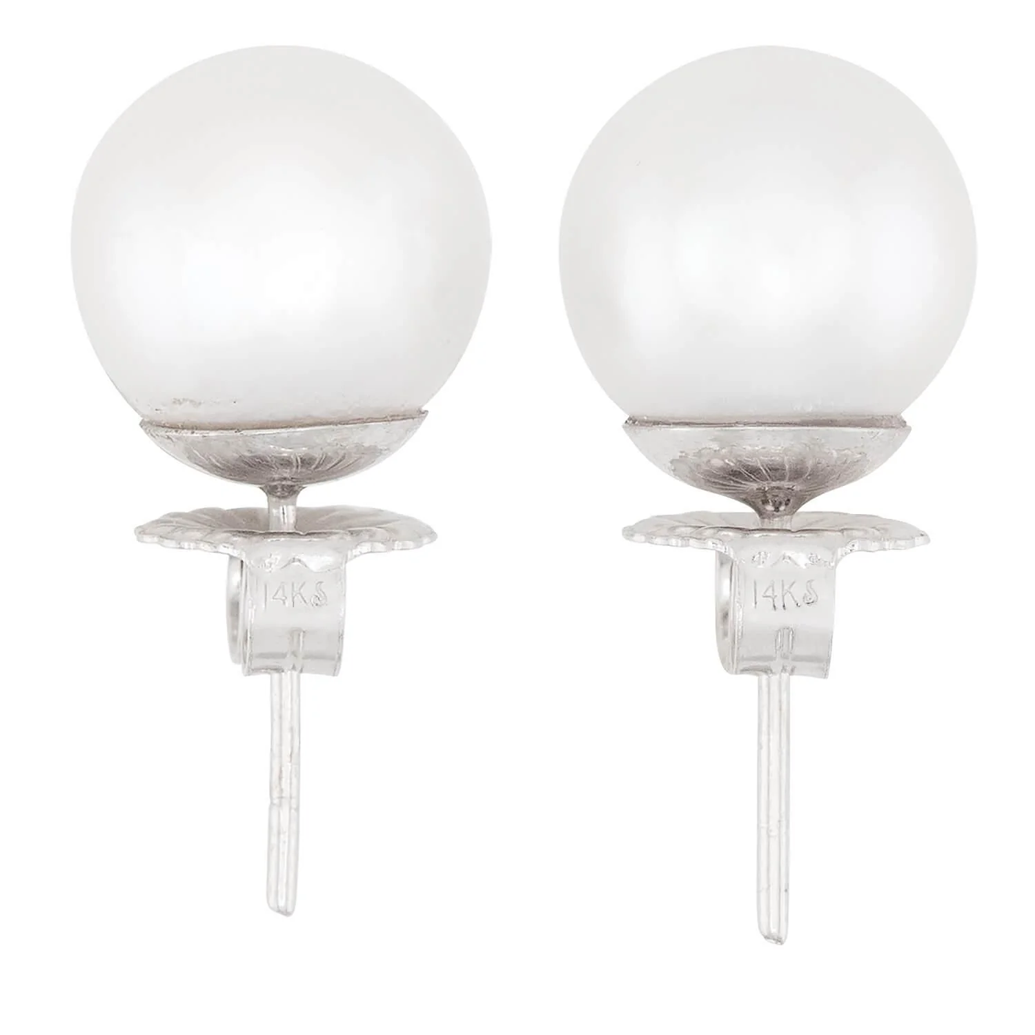 Estate 14k South Sea Pearl Stud Earrings - Image 4