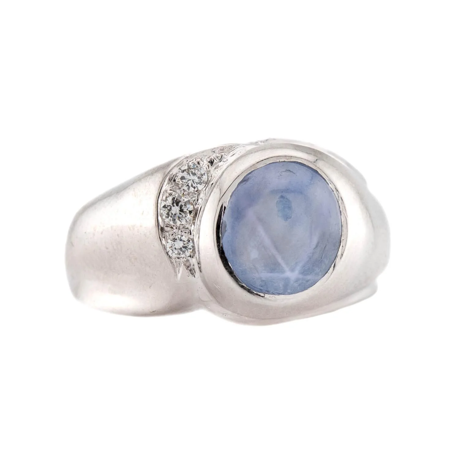 Estate 14k Star Sapphire & Diamond Ring - Image 2