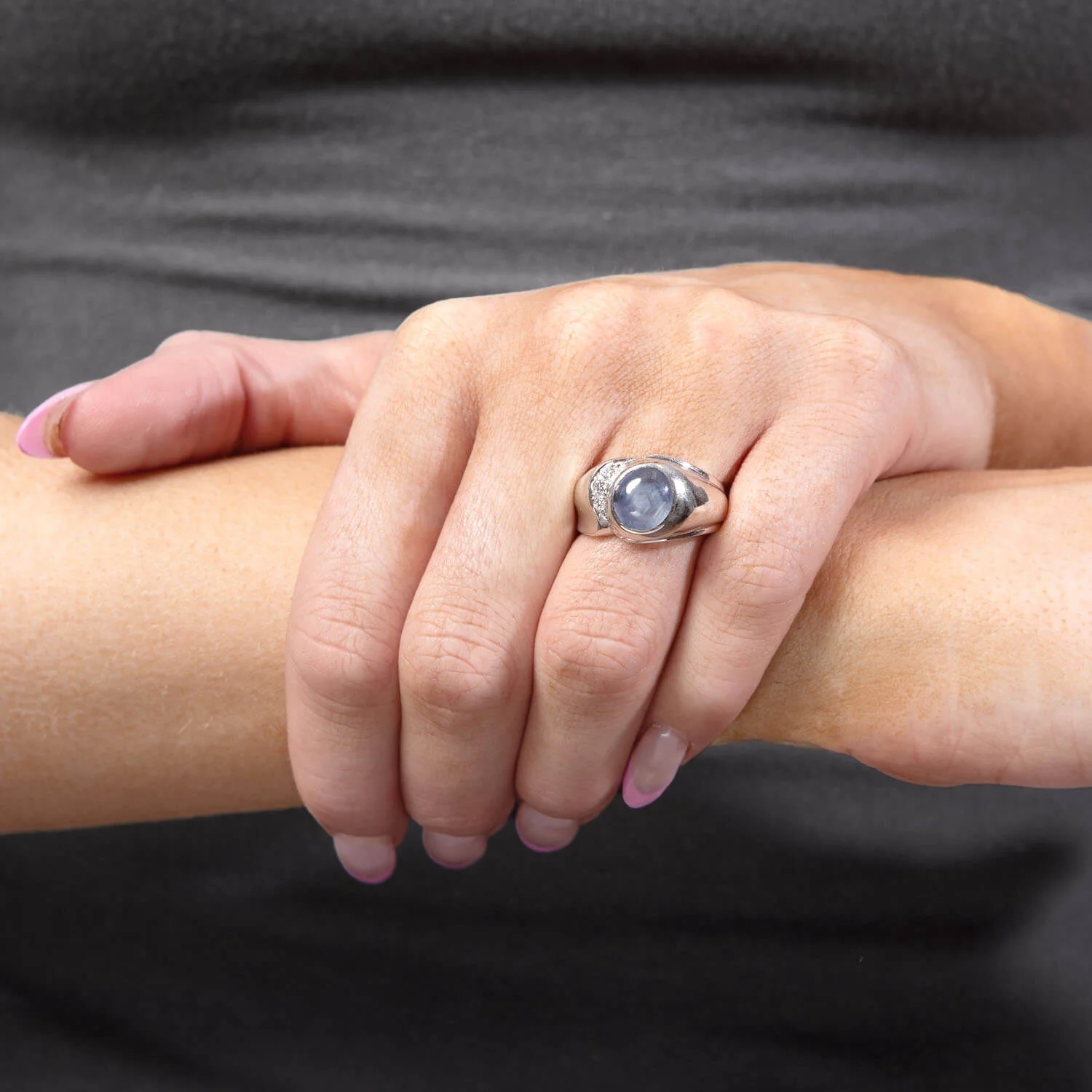 Estate 14k Star Sapphire & Diamond Ring - Image 7