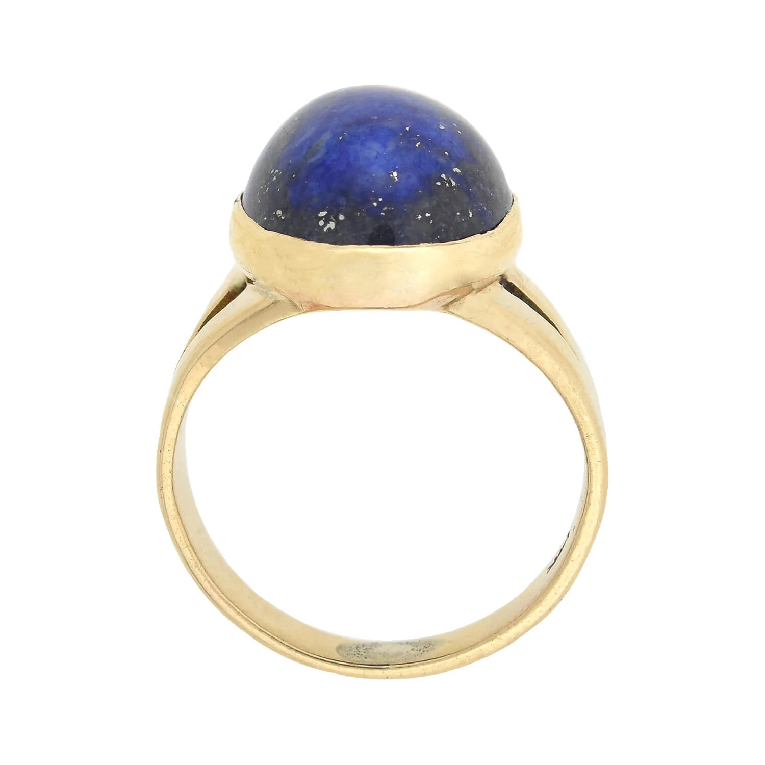 Vintage 14kt Lapis Lazuli Cabochon Ring - Image 3