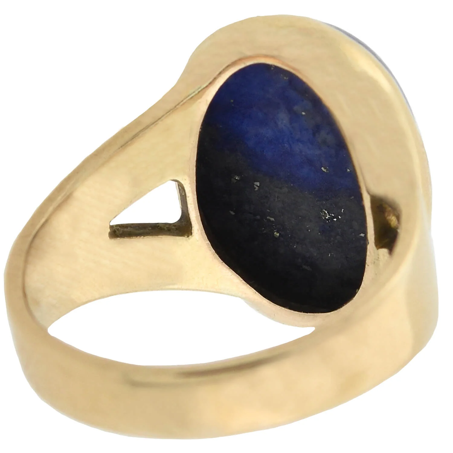 Vintage 14kt Lapis Lazuli Cabochon Ring - Image 4