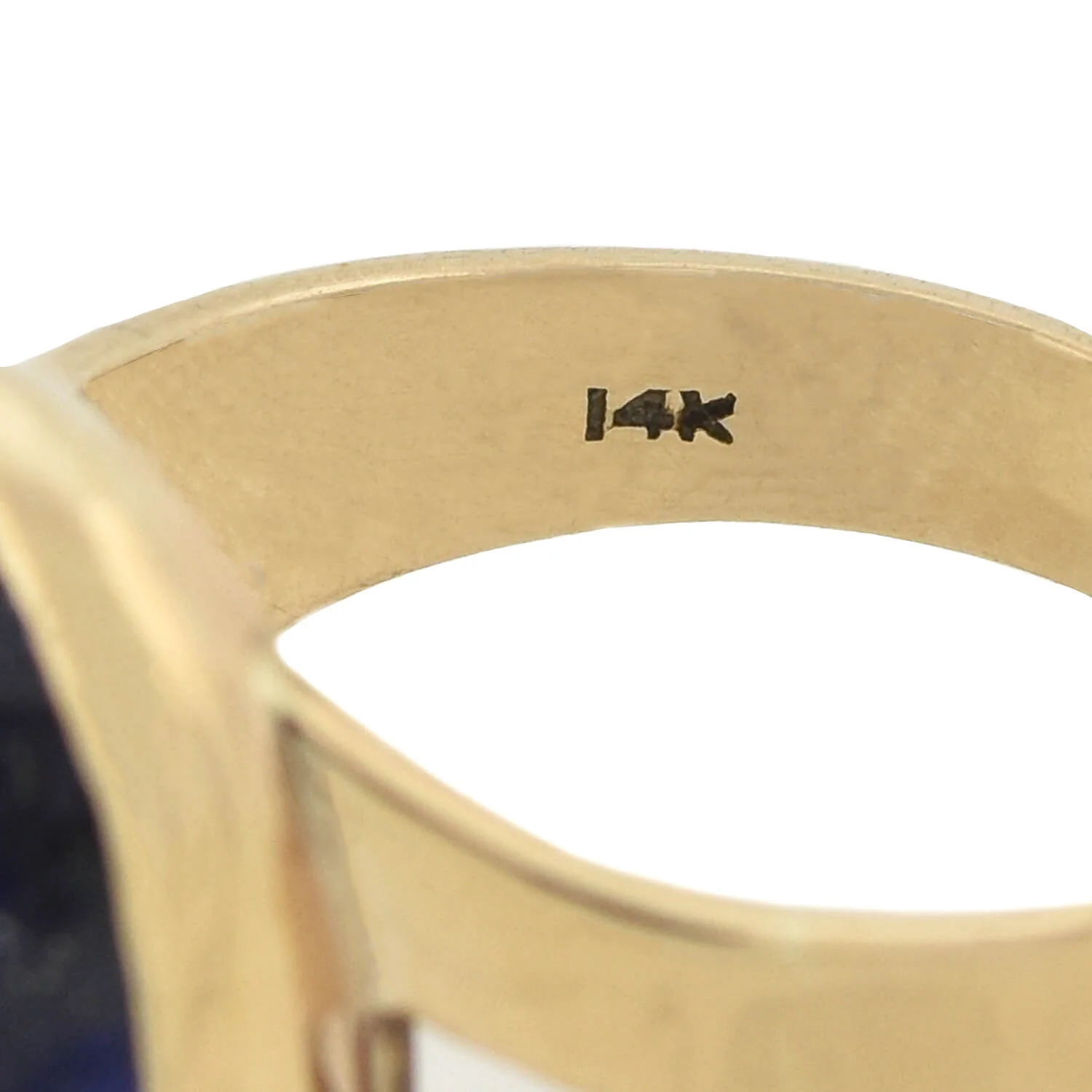 Vintage 14kt Lapis Lazuli Cabochon Ring - Image 5