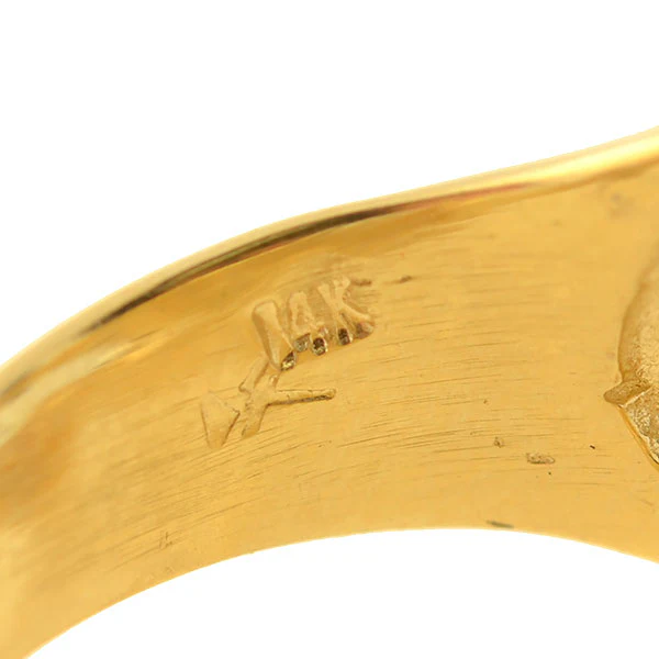 Estate 14kt Yellow Gold + Diamond Open Heart Ring 0.50ctw - Image 6