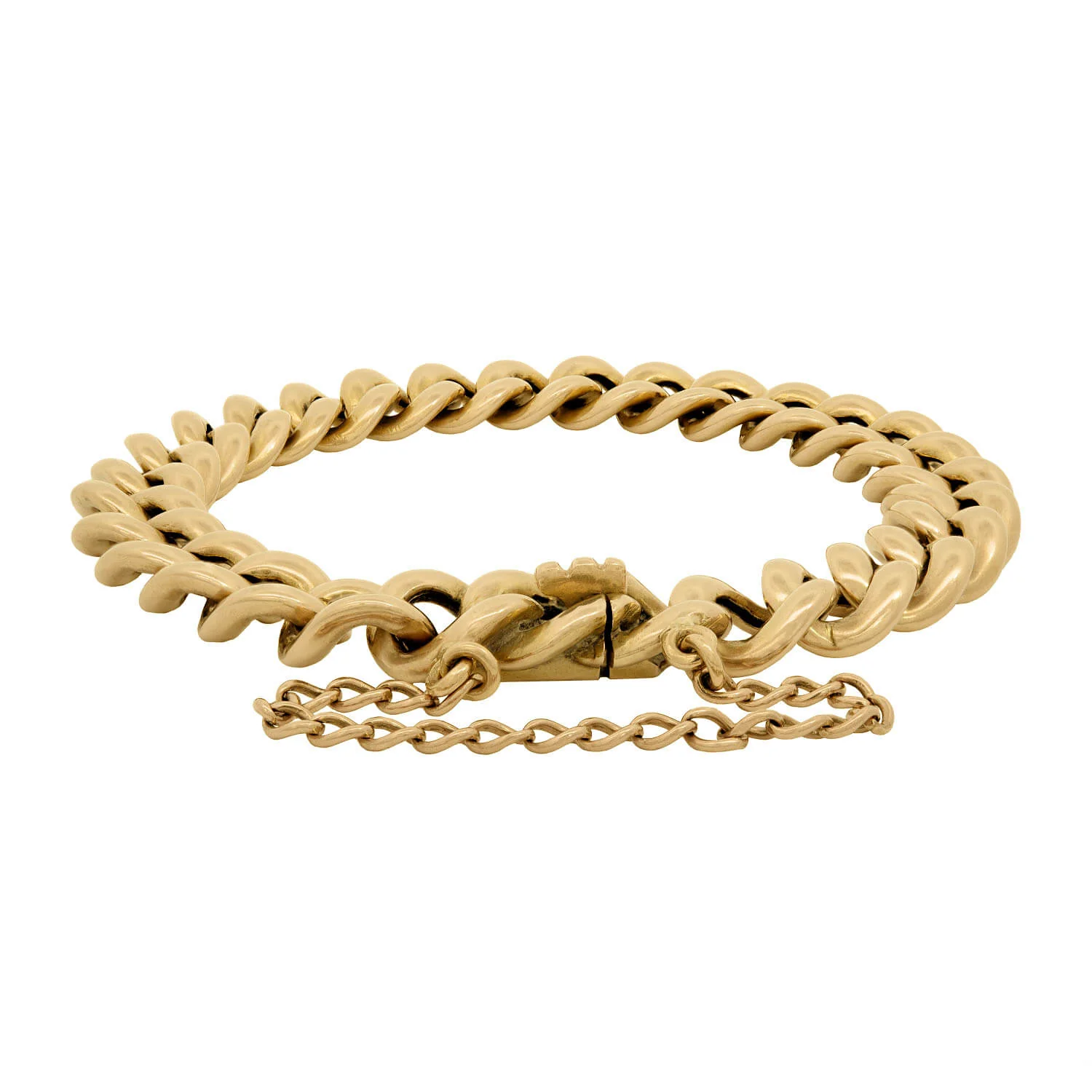 Estate 15k English Curb Link Bracelet - Image 3