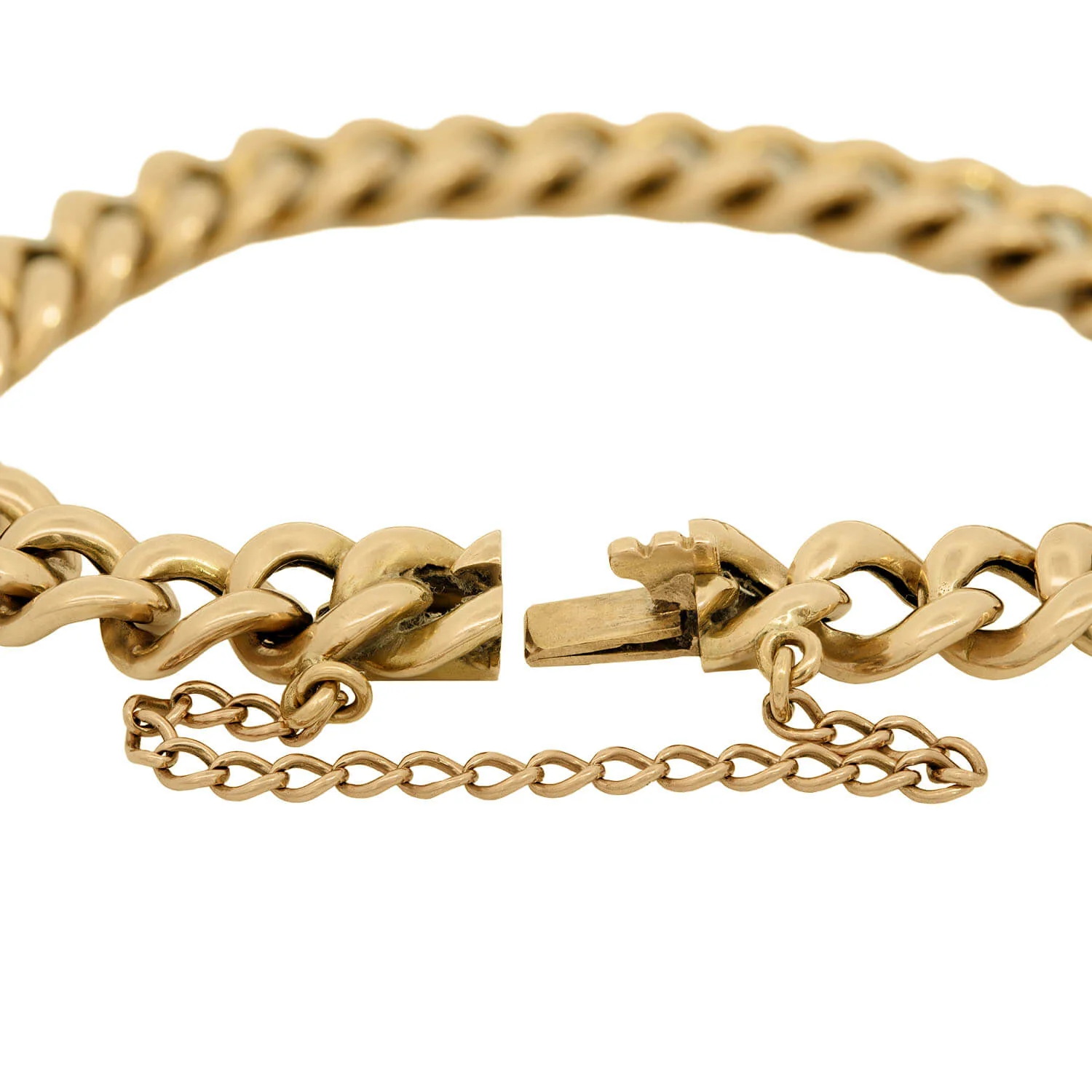 Estate 15k English Curb Link Bracelet - Image 4