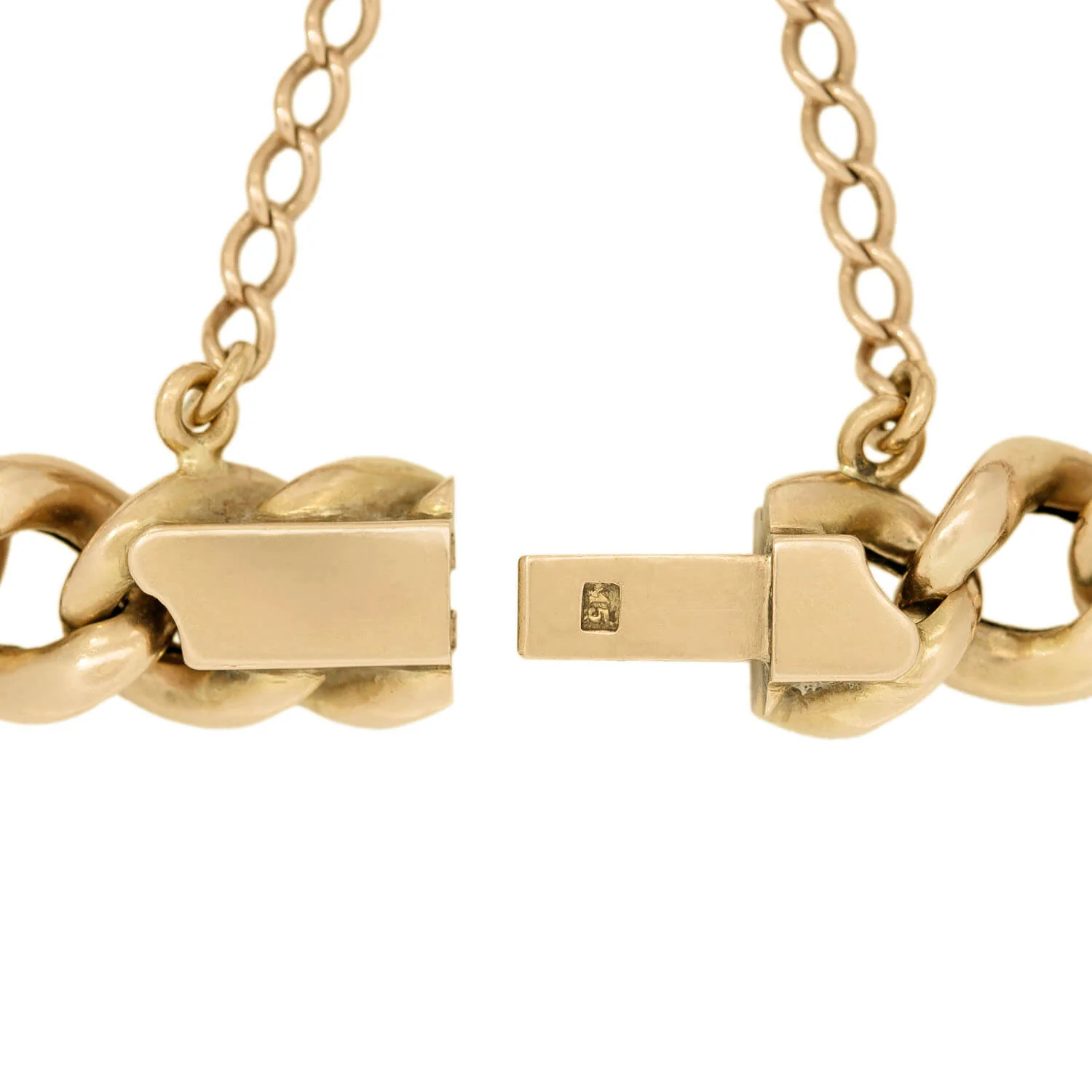 Estate 15k English Curb Link Bracelet - Image 5