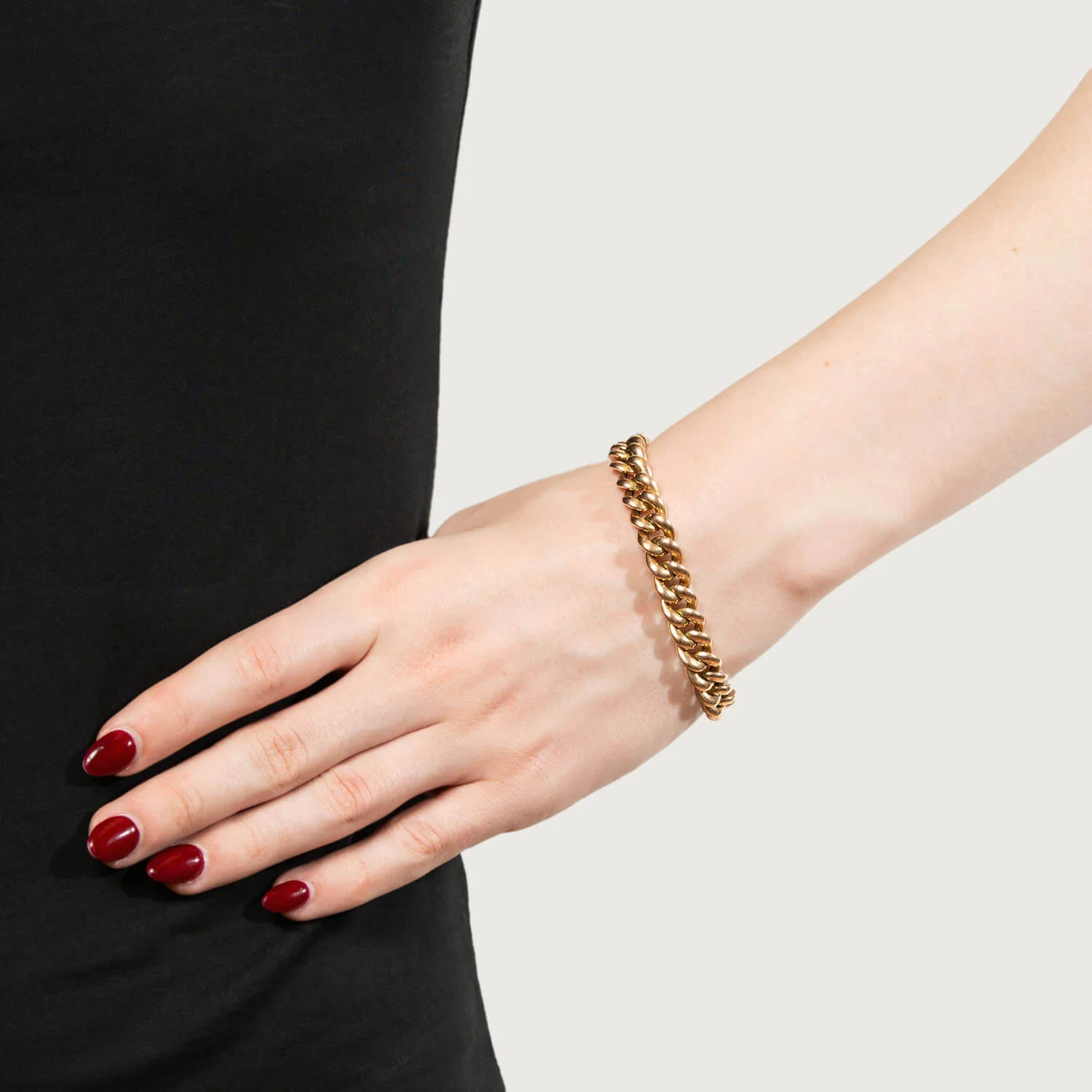 Estate 15k English Curb Link Bracelet - Image 6