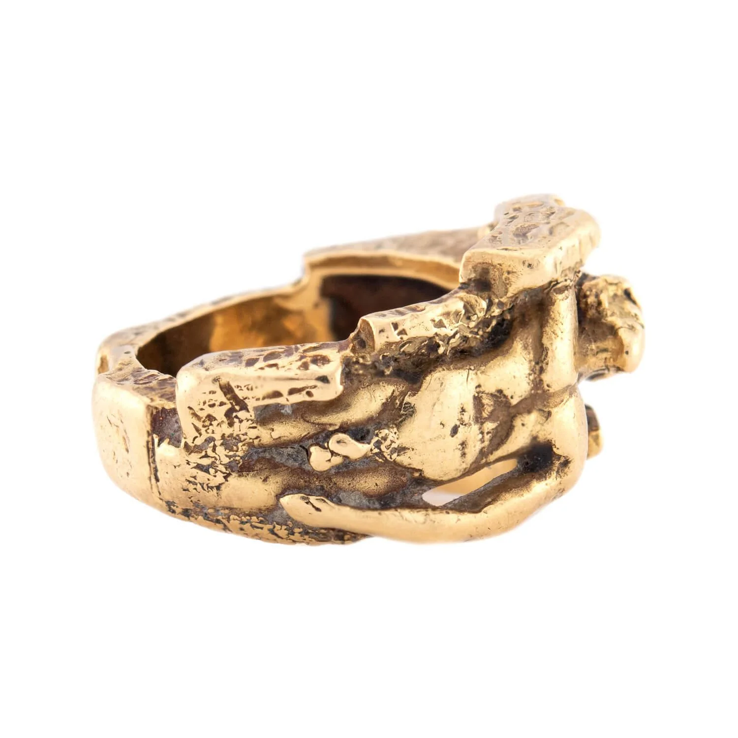 Estate 18k Brutalist Man-Motif Ring - Image 3