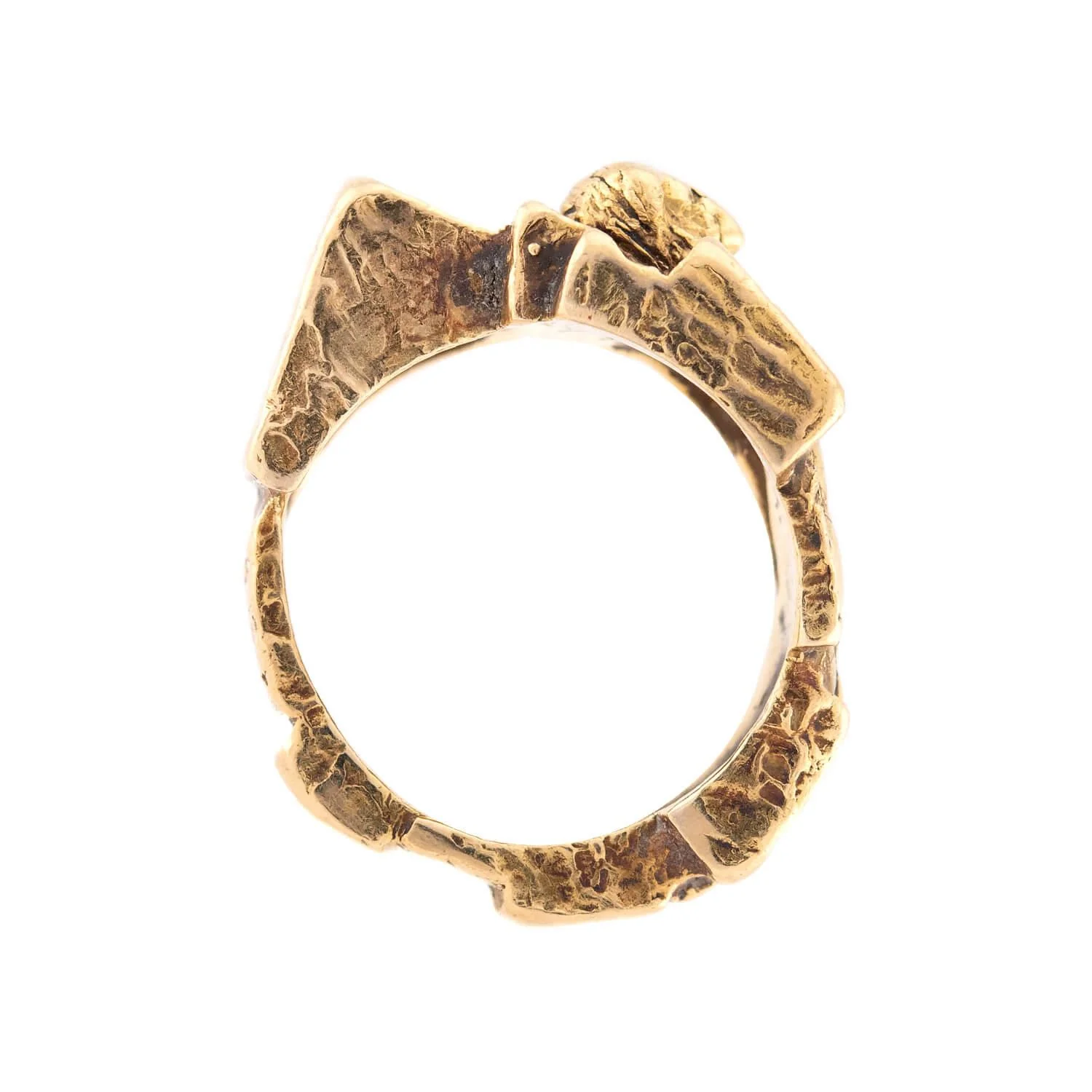 Estate 18k Brutalist Man-Motif Ring - Image 4