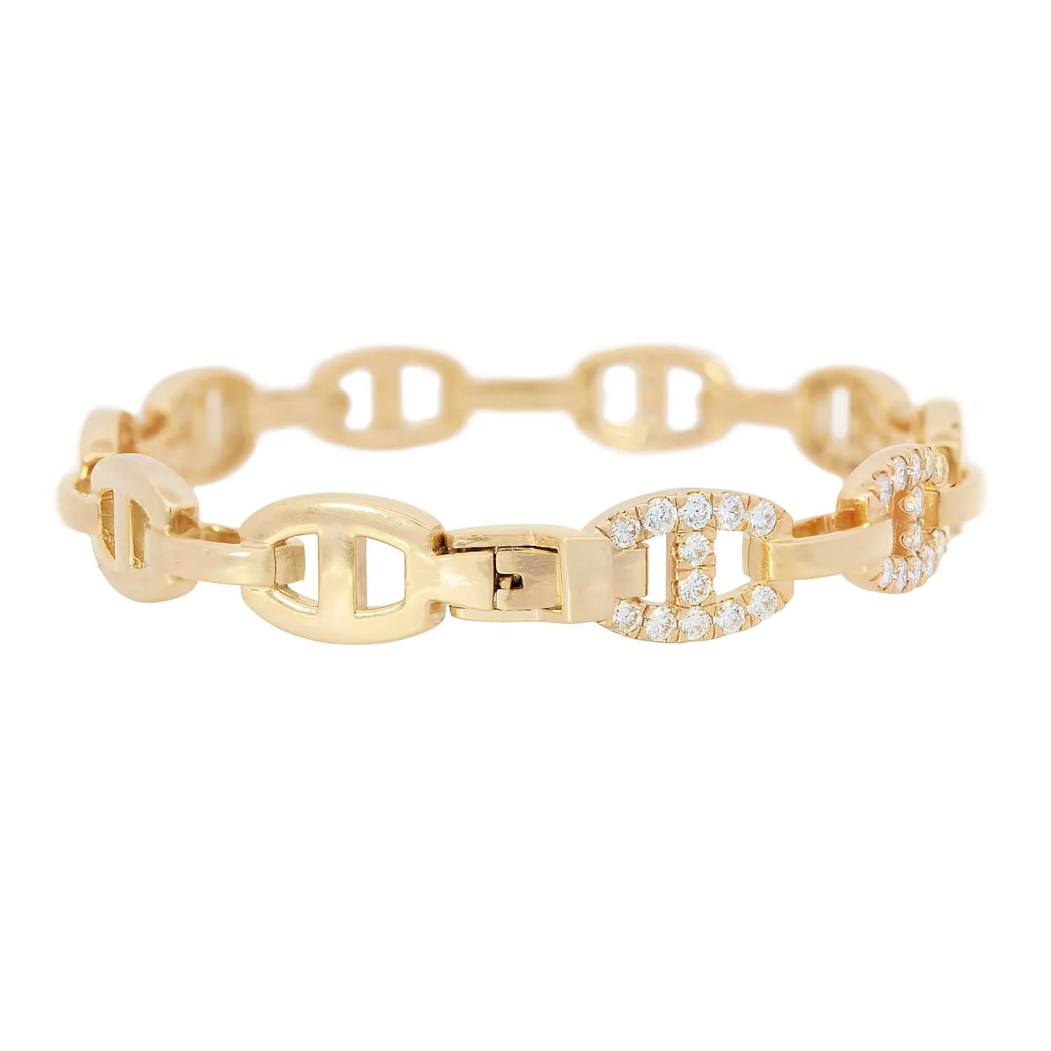 Estate 18k 3.50ctw Diamond Anchor Link Bracelet - Image 4