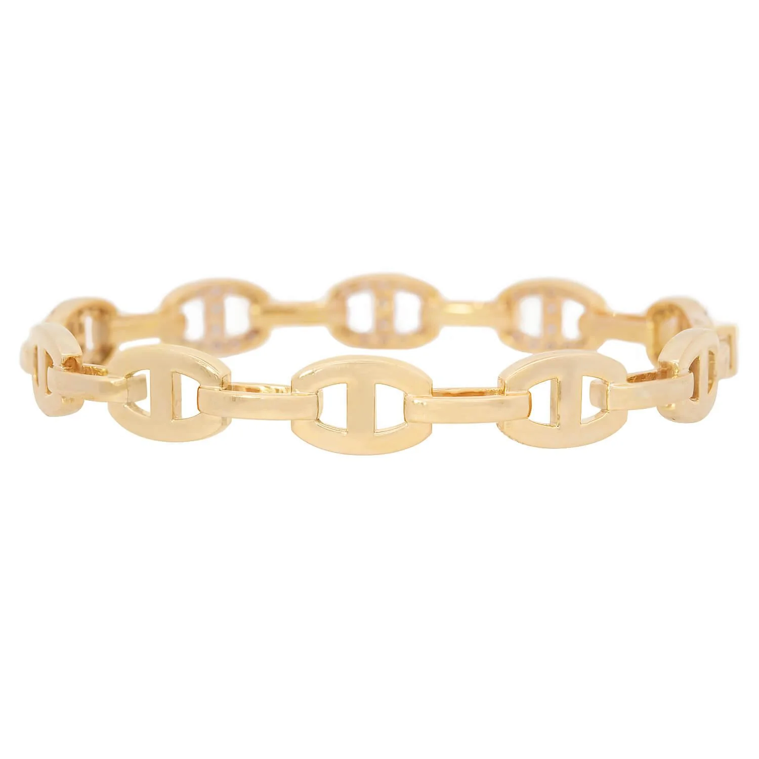 Estate 18k 3.50ctw Diamond Anchor Link Bracelet - Image 5