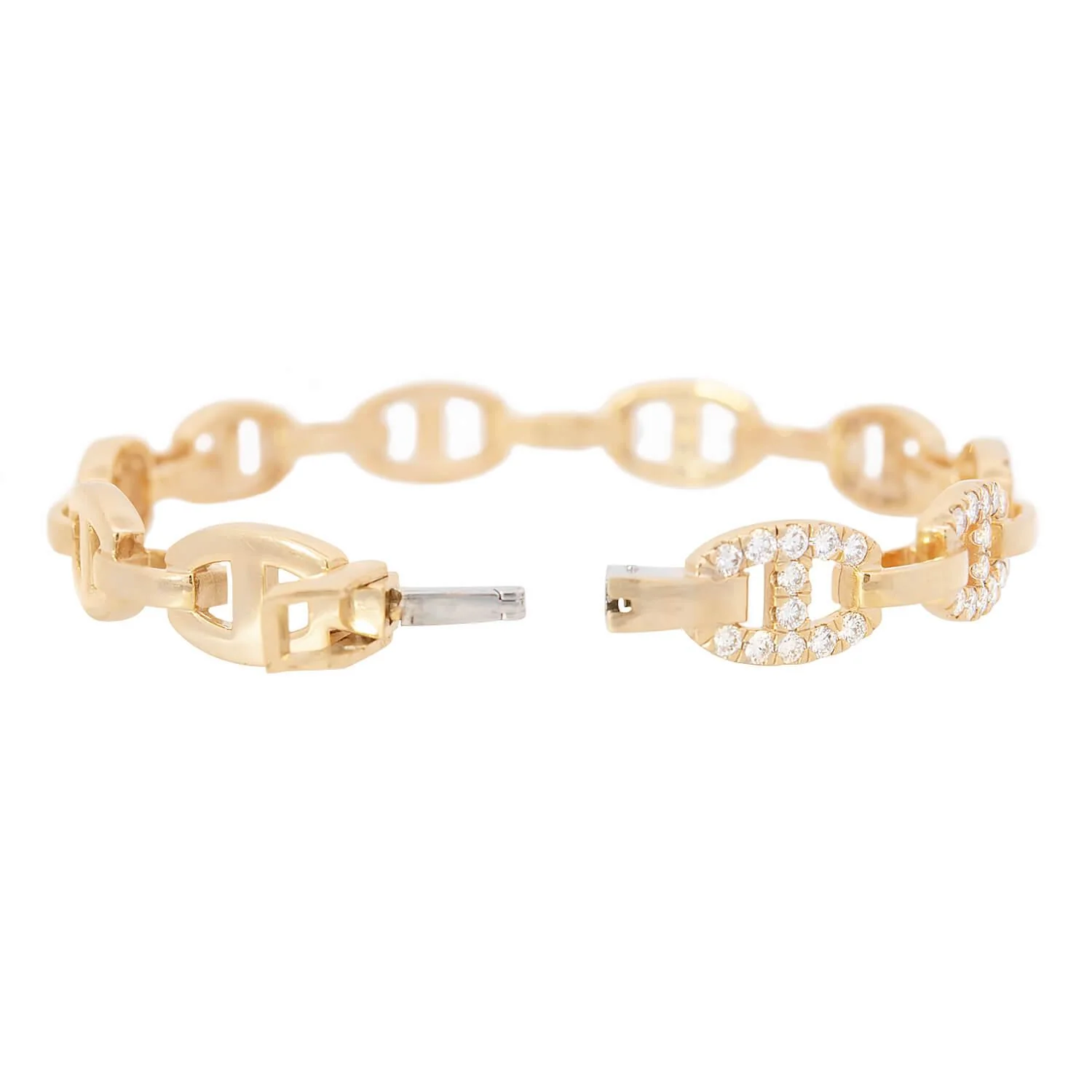 Estate 18k 3.50ctw Diamond Anchor Link Bracelet - Image 6
