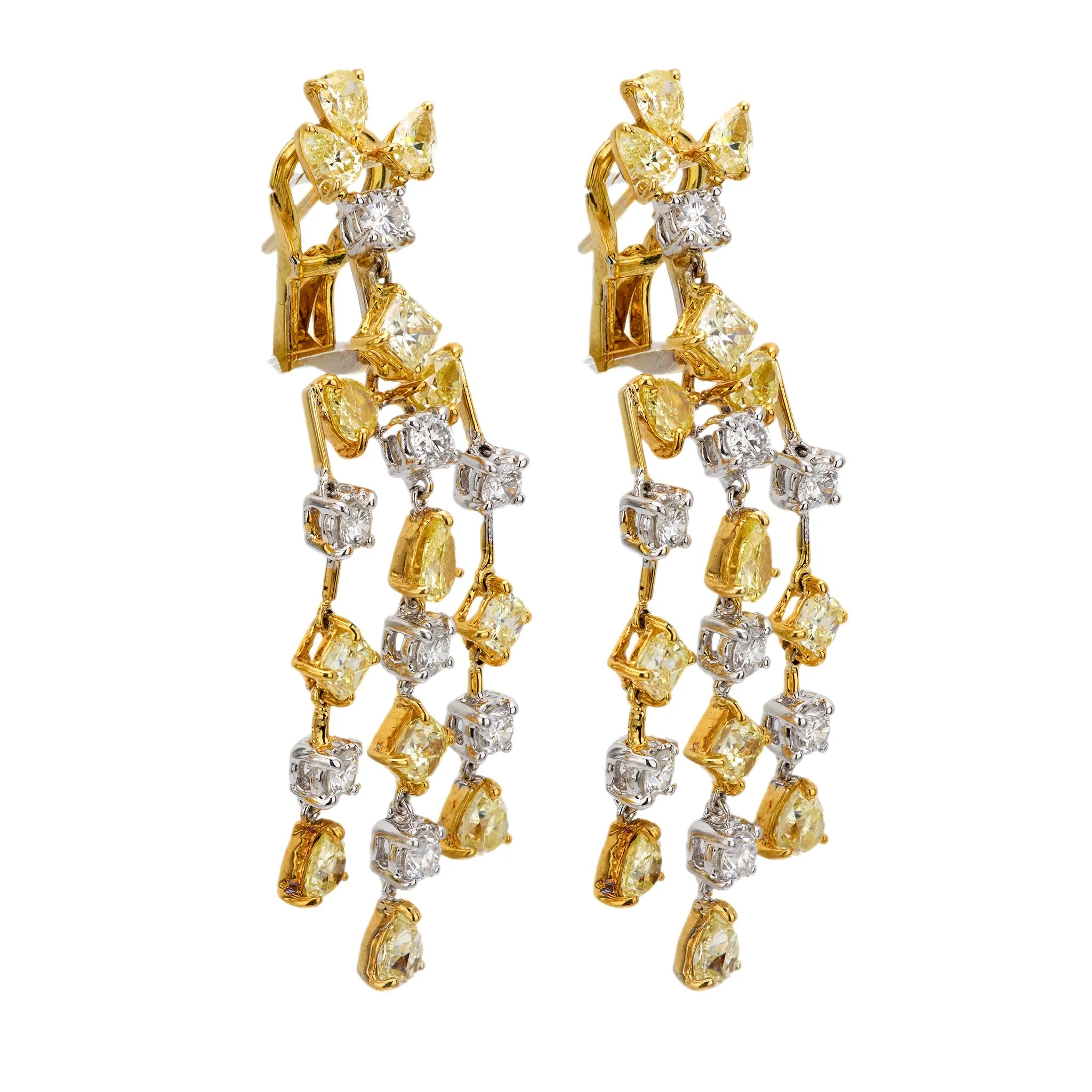 Estate 18k Diamond Chandelier Earrings - Image 2