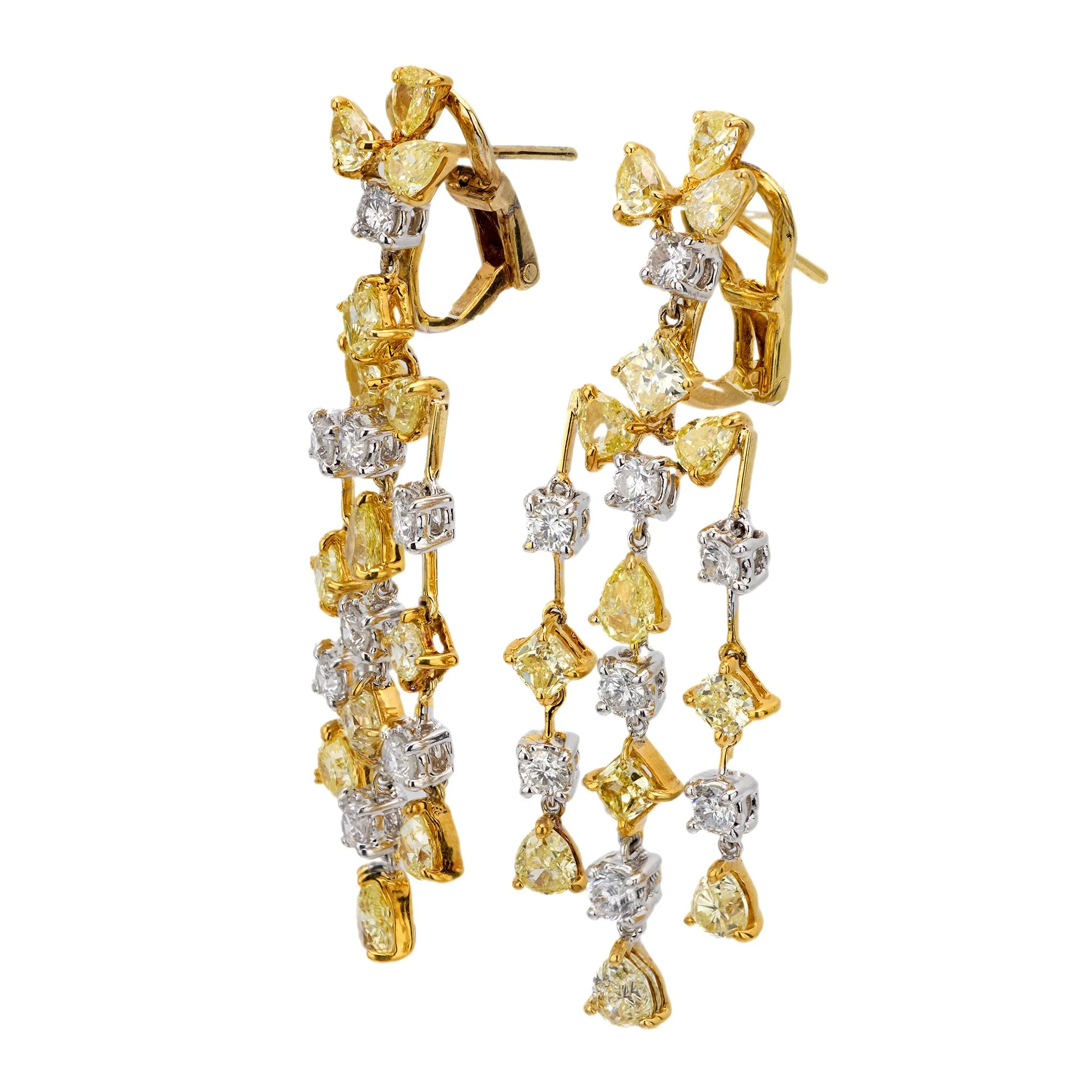 Estate 18k Diamond Chandelier Earrings - Image 3