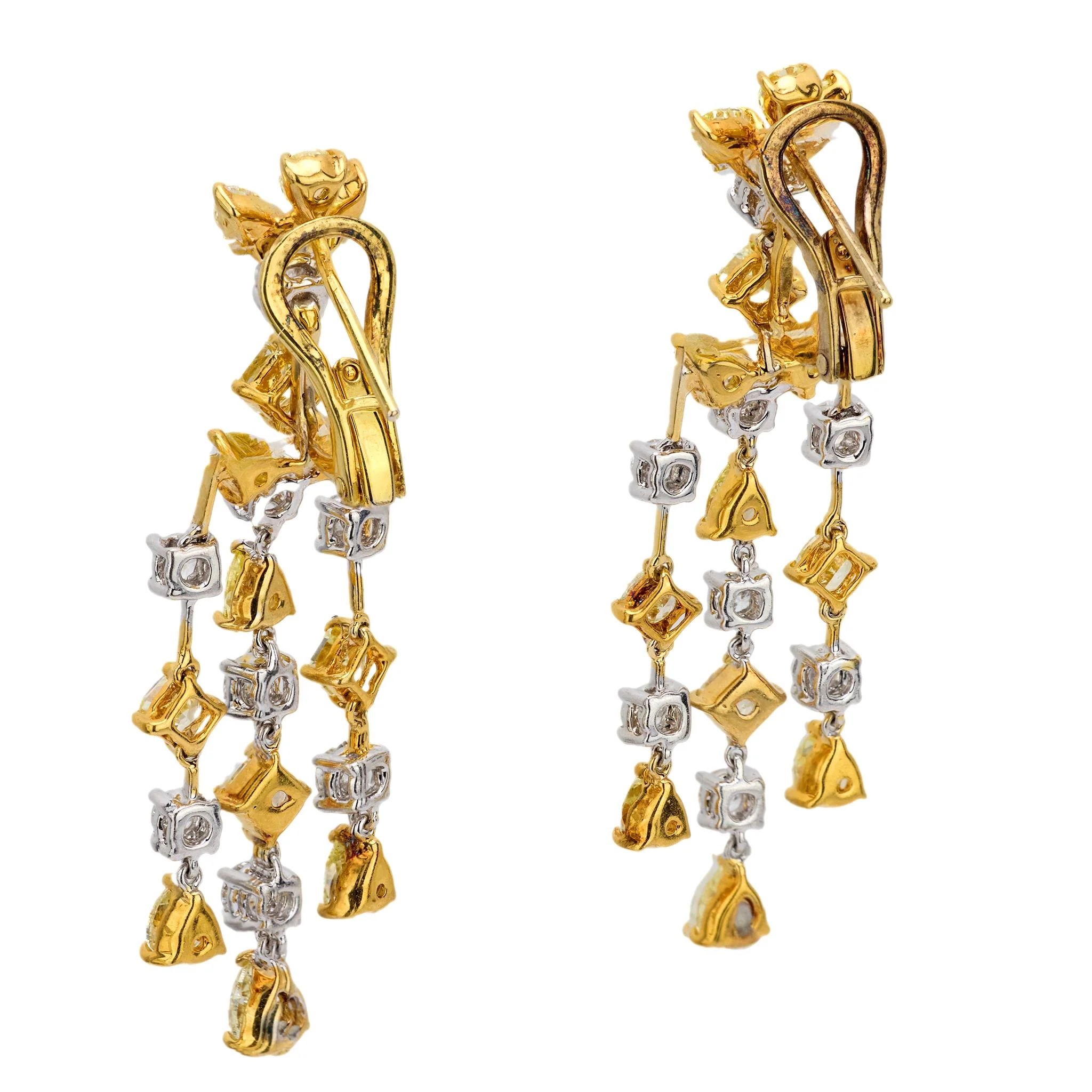 Estate 18k Diamond Chandelier Earrings - Image 4