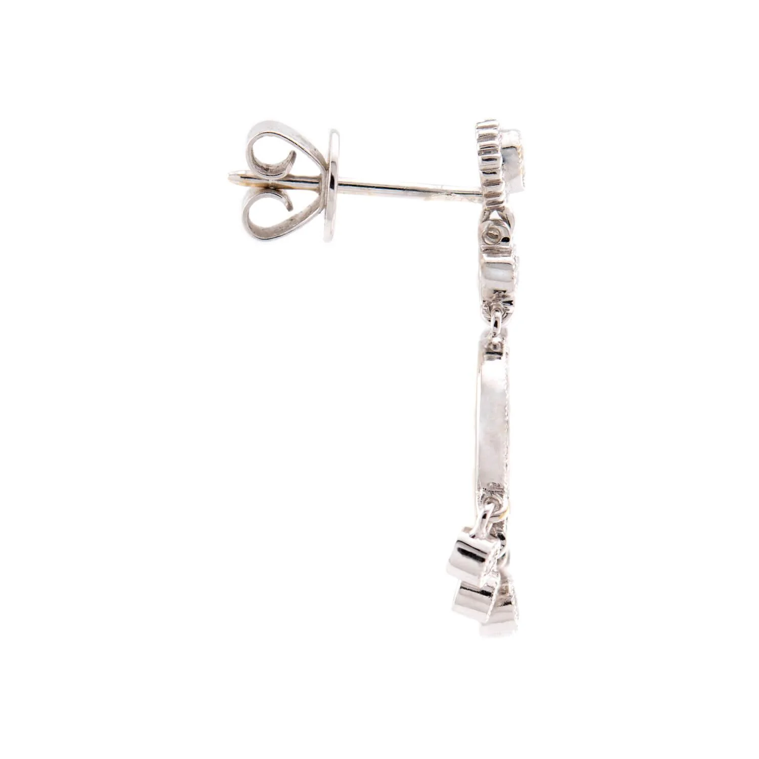 Estate 18k Diamond Dangle Earrings - Image 2