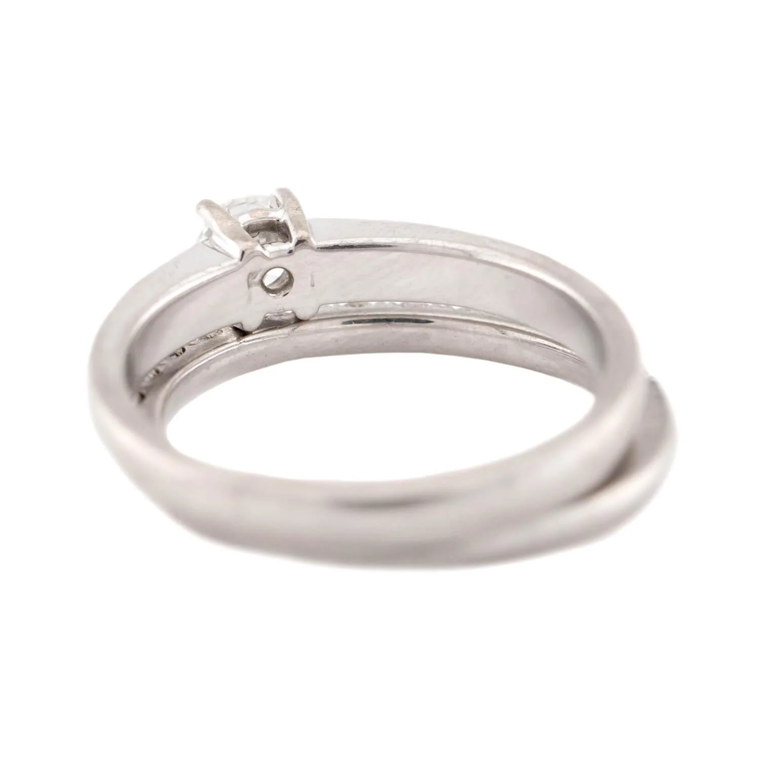 Estate 18k Diamond Engagement Ring & Wedding Band Set .34ct - Image 5