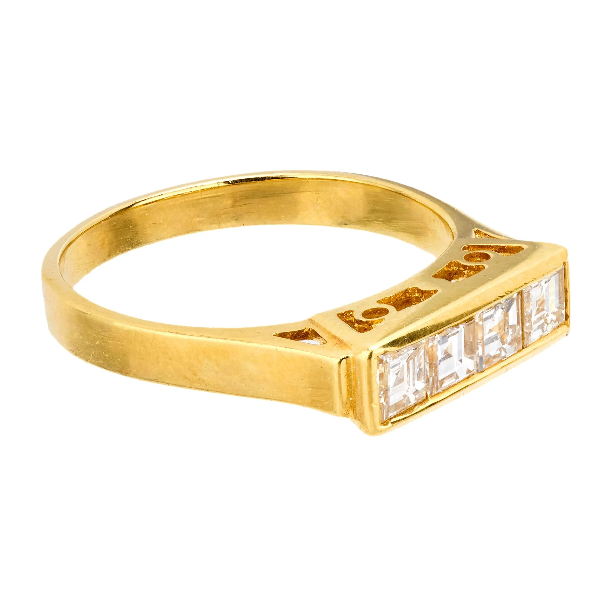 Estate 18k Diamond Four-Stone Ring - Image 2