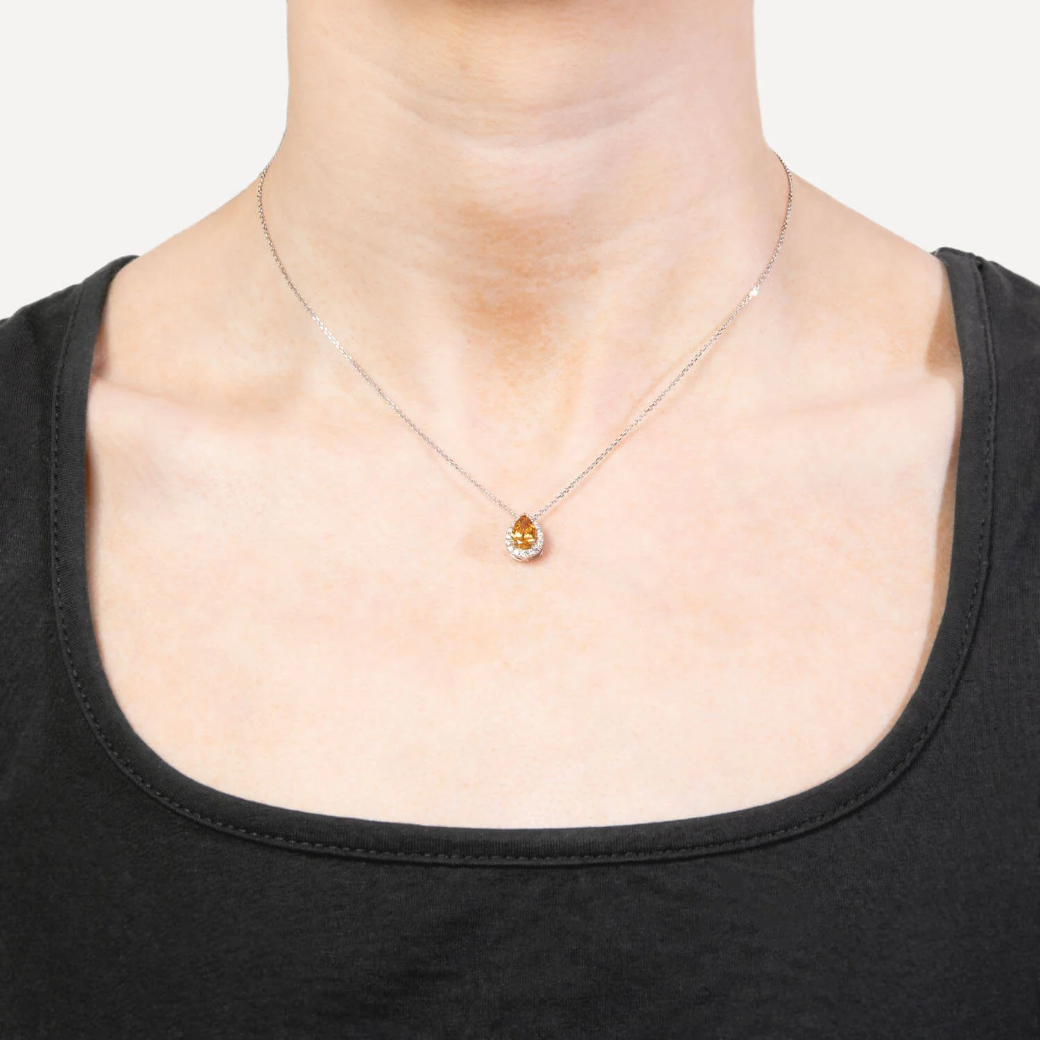 Estate 18k Diamond Halo Pendant Necklace - Image 5