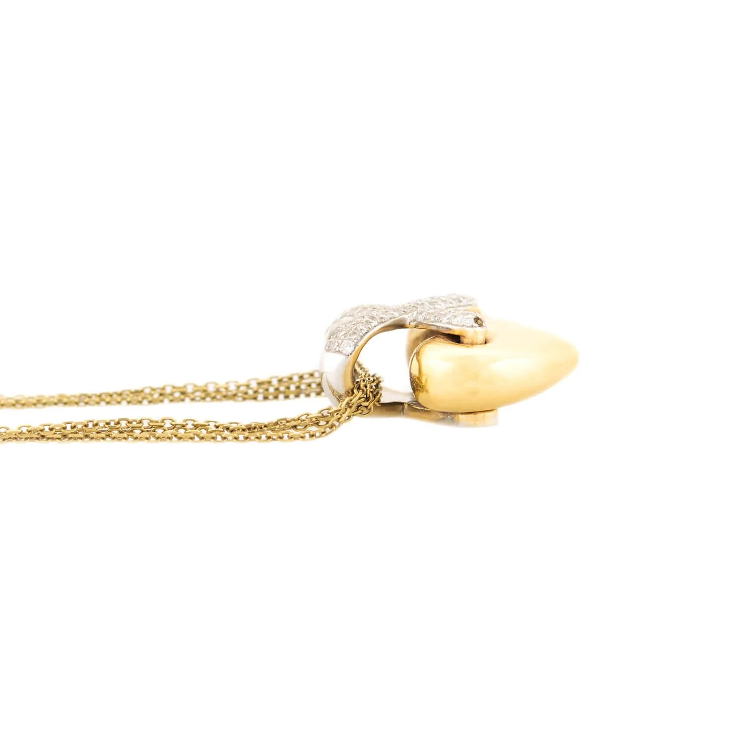 Estate 18k Diamond Heart Pendant Necklace - Image 3