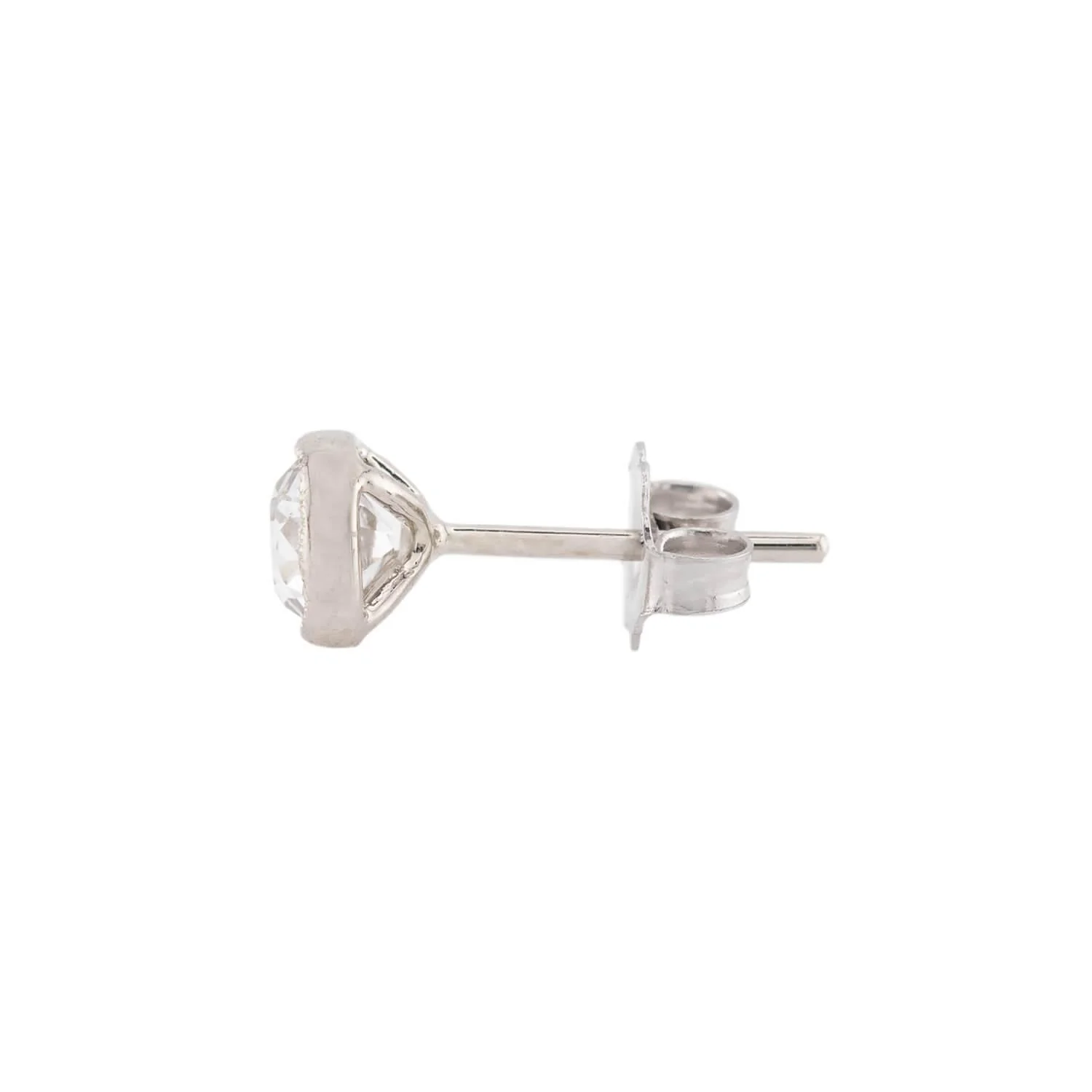 Estate 18k Diamond Stud Earrings - Image 2