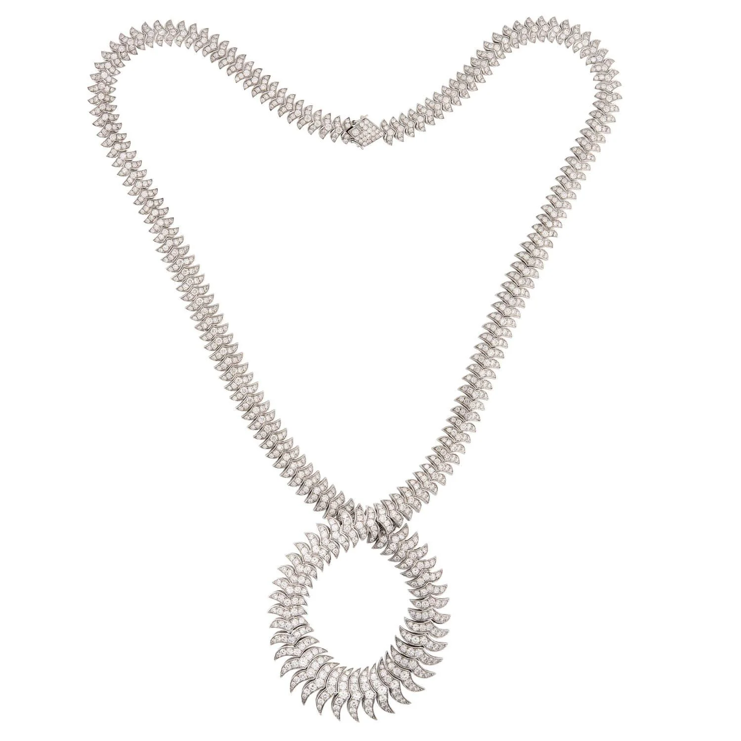 Estate 18k Diamond 16.50ctw Twist Necklace 95.5 grams