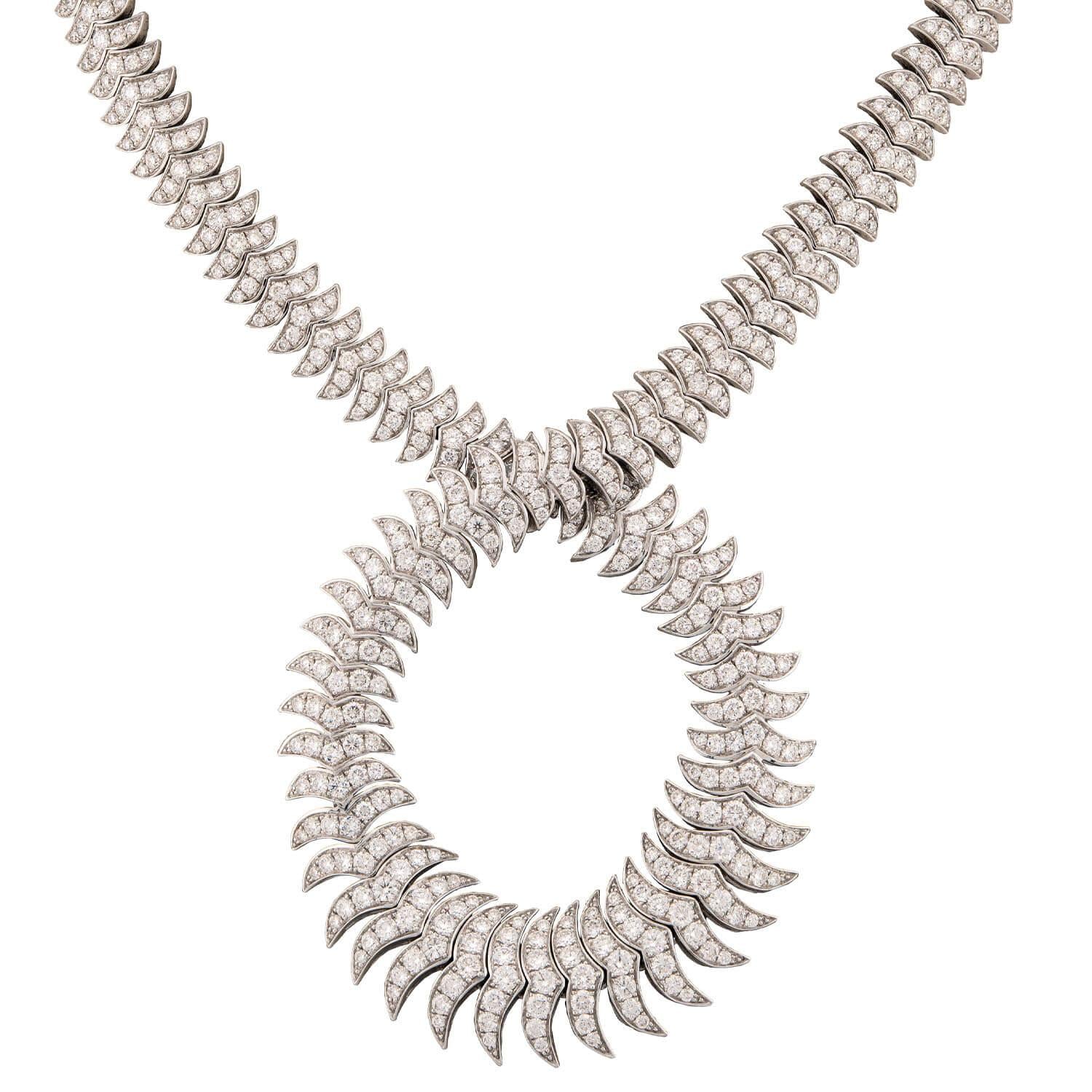 Estate 18k Diamond 16.50ctw Twist Necklace 95.5 grams - Image 2