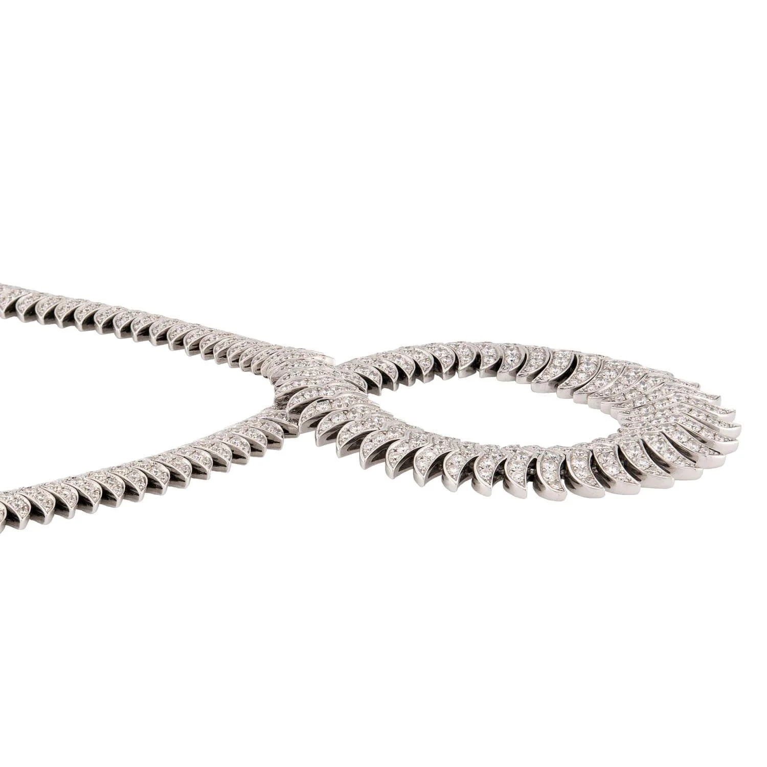 Estate 18k Diamond 16.50ctw Twist Necklace 95.5 grams - Image 3