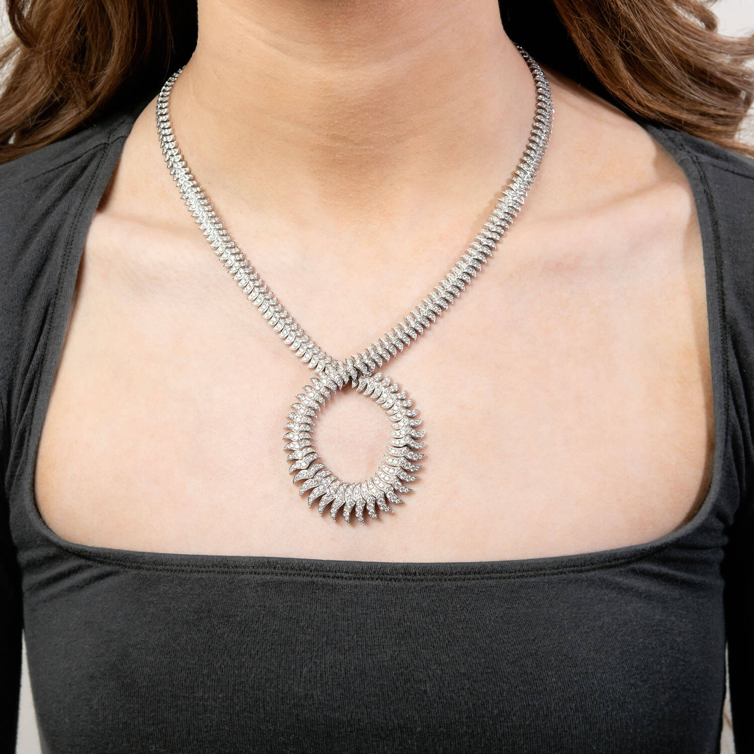 Estate 18k Diamond 16.50ctw Twist Necklace 95.5 grams - Image 7