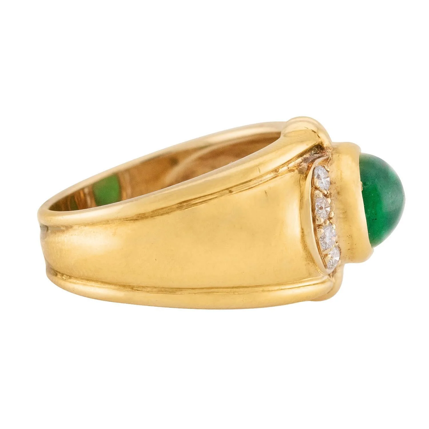 Estate 18k Emerald and Diamond Ring - Image 3