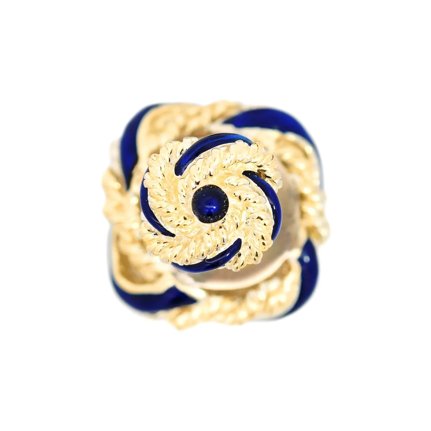 Estate 18k Enamel Knot CuffLinks - Image 4