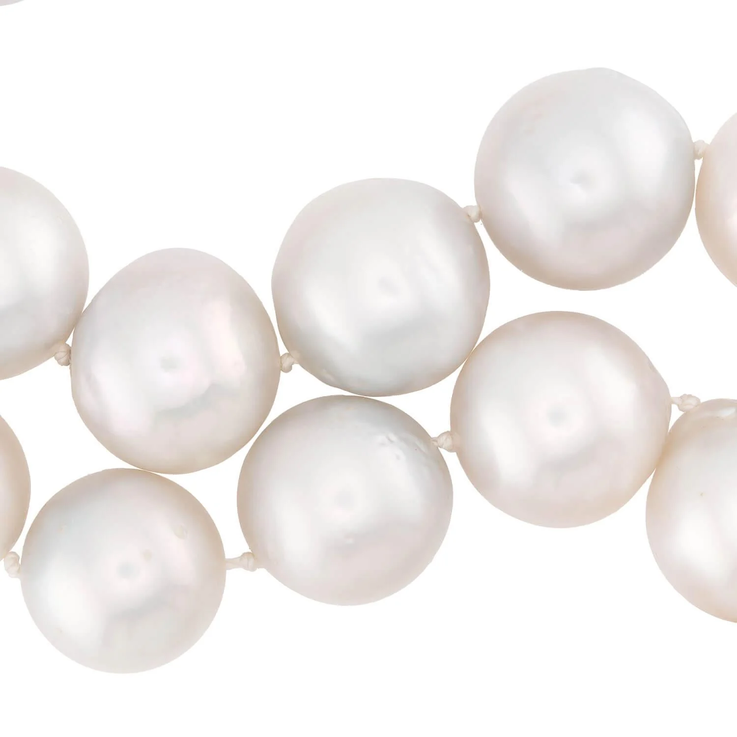 Estate 18k Pearl and Diamond Necklace 18" - Image 3