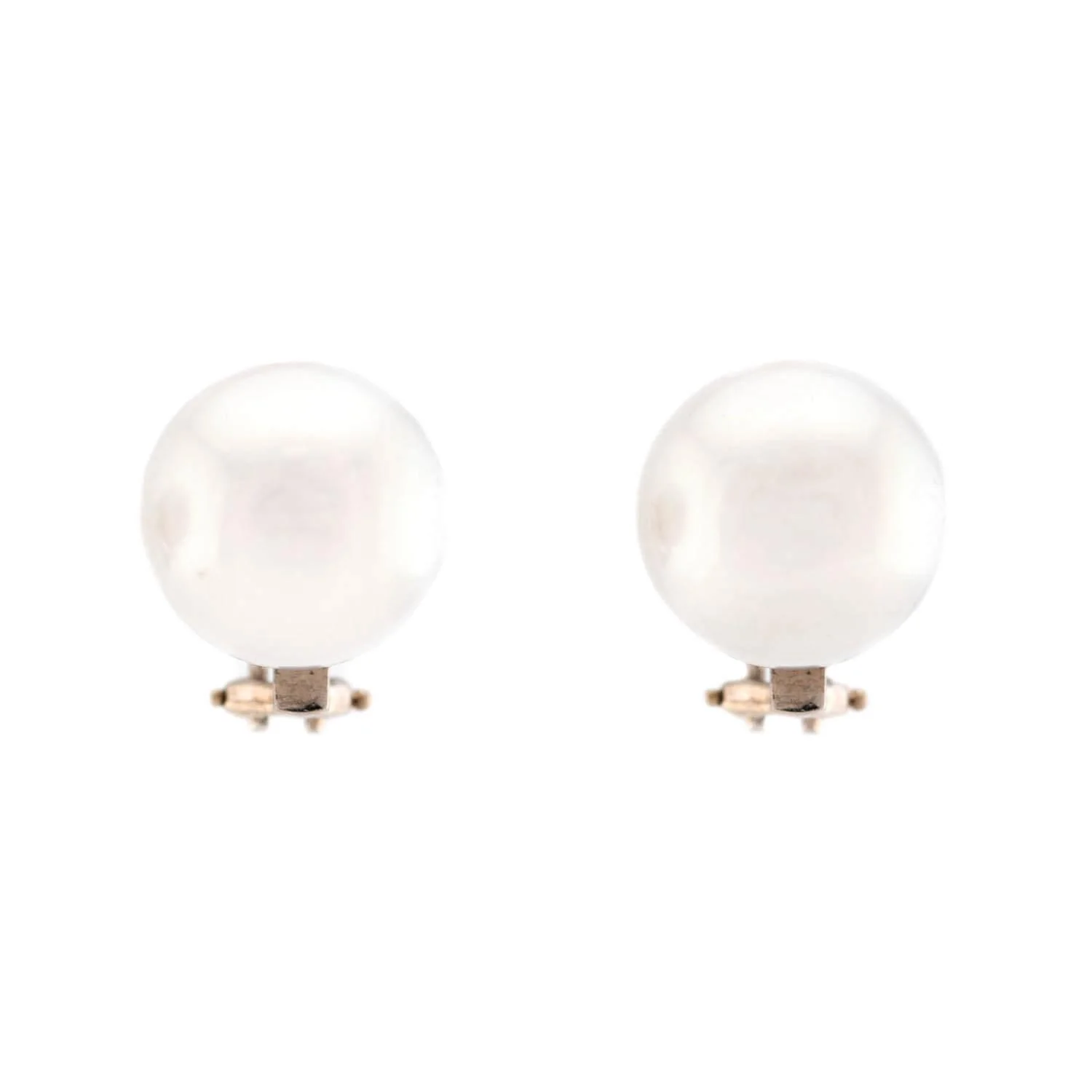 Estate 18k Pearl Earrings 13mm