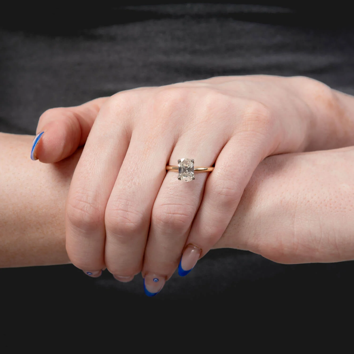 Estate 18k/Plat Mine Cut Cushion Diamond Ring 1.50ct - Image 6
