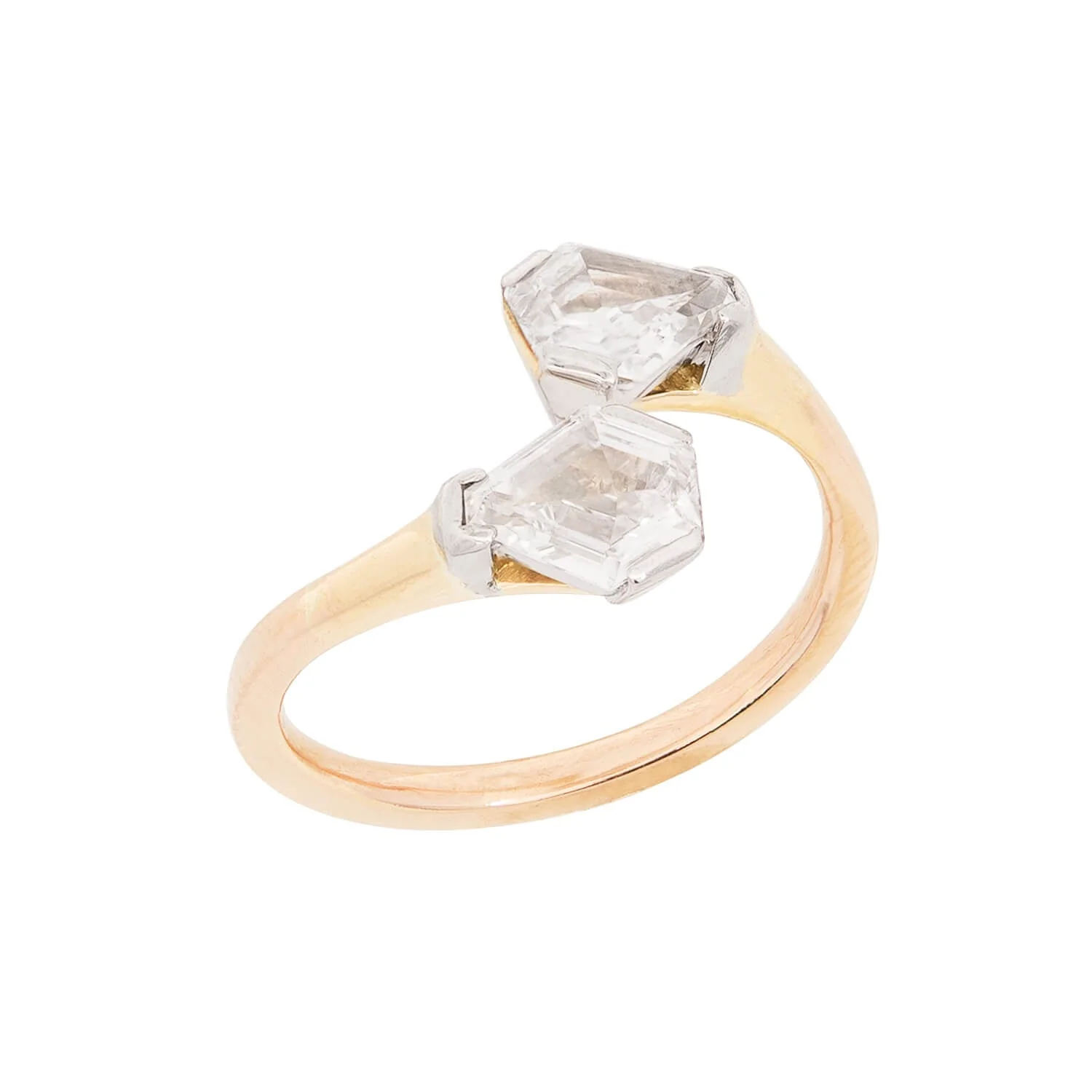 Estate 18k/Platinum Diamond Nail Bypass Ring 1.50ctw - Image 4