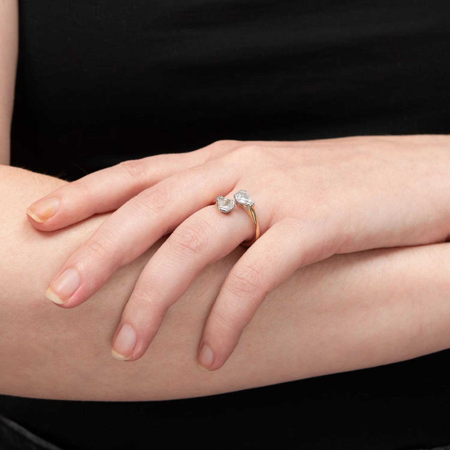 Estate 18k/Platinum Diamond Nail Bypass Ring 1.50ctw - Image 7