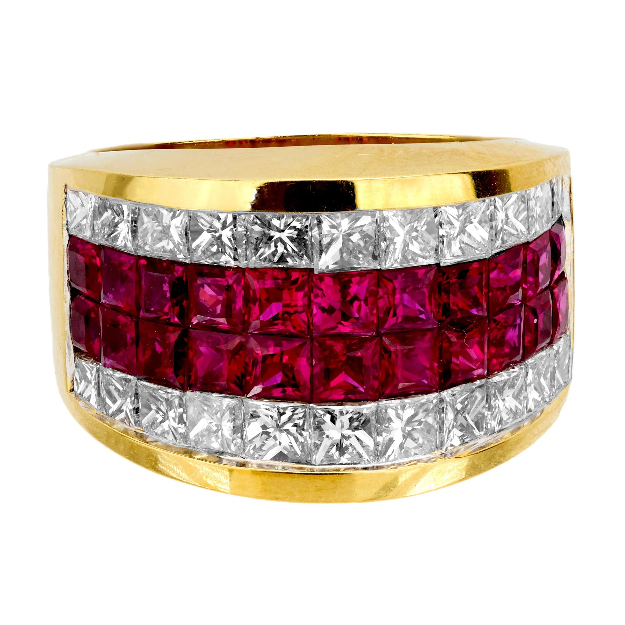 Estate 18k Ruby and Diamond Cigar Band - Image 2