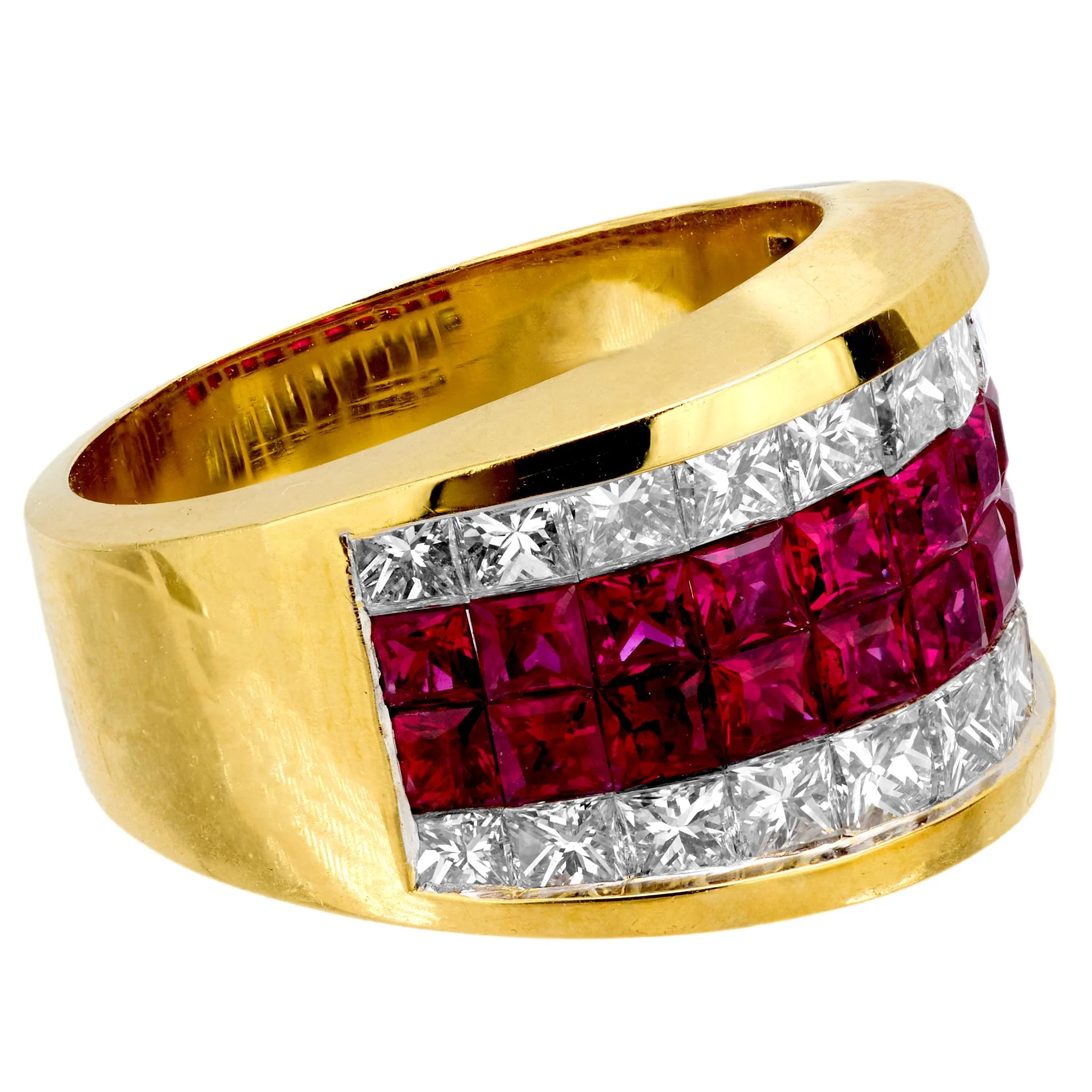 Estate 18k Ruby and Diamond Cigar Band - Image 3