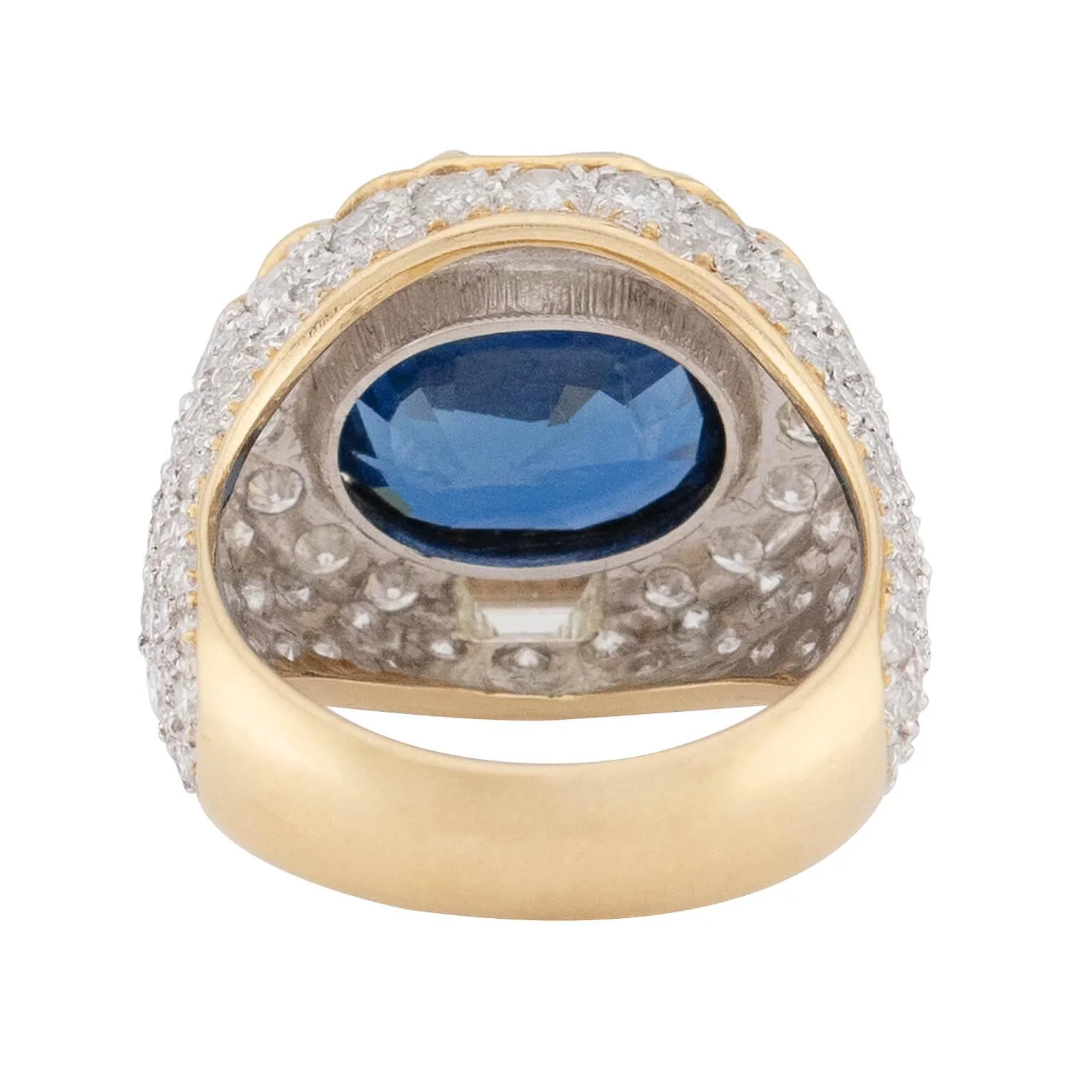 Estate 18k Sapphire and Diamond Cocktail Ring - Image 5