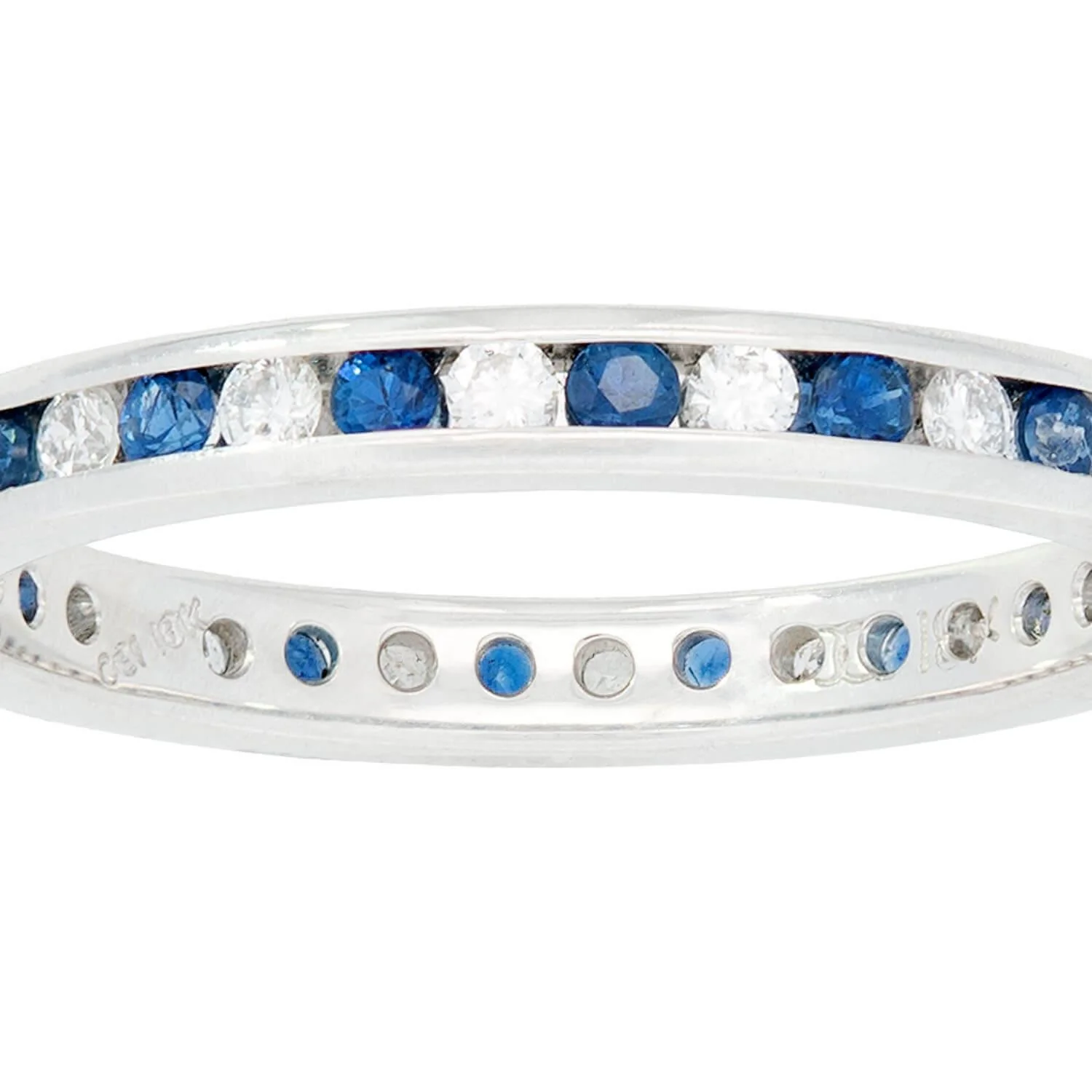 Estate 18k Sapphire and Diamond Eternity Band - Image 4