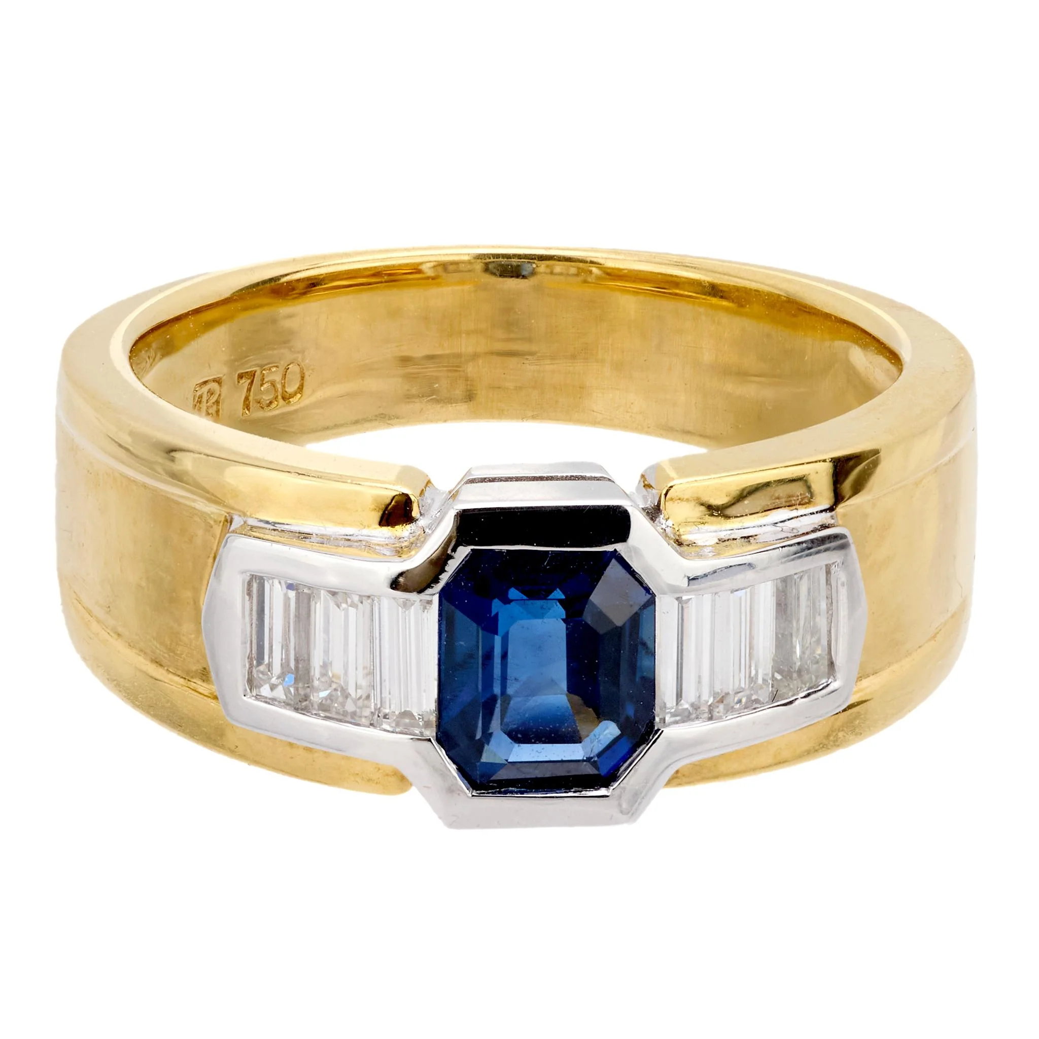 Estate 18k Sapphire and Diamond Ring - Image 2