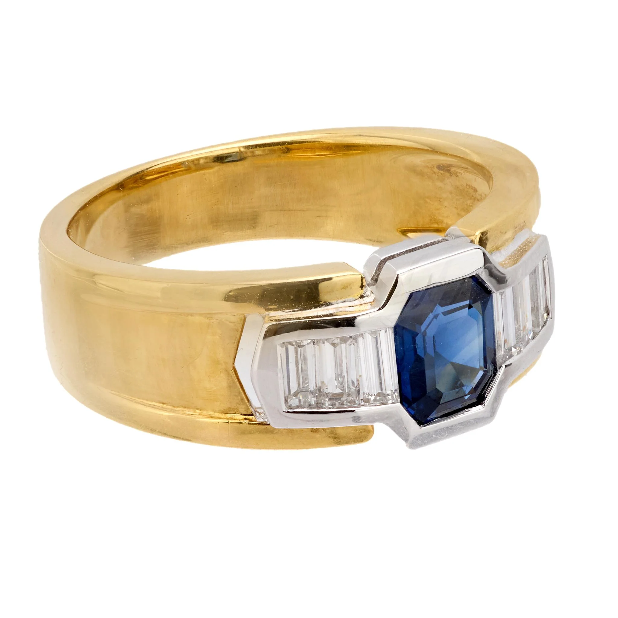 Estate 18k Sapphire and Diamond Ring - Image 3