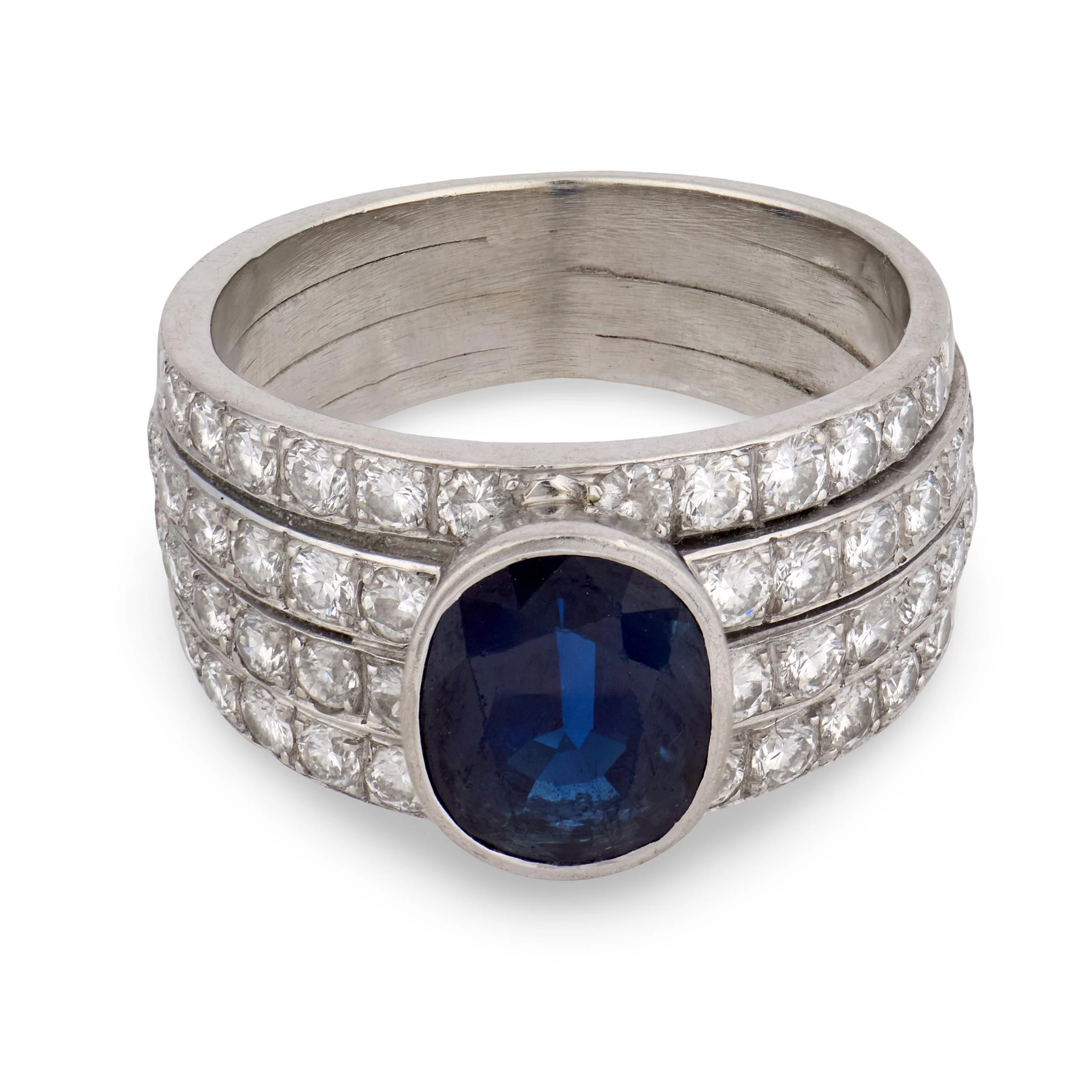 Estate 18k Sapphire & Diamond Ring - Image 2