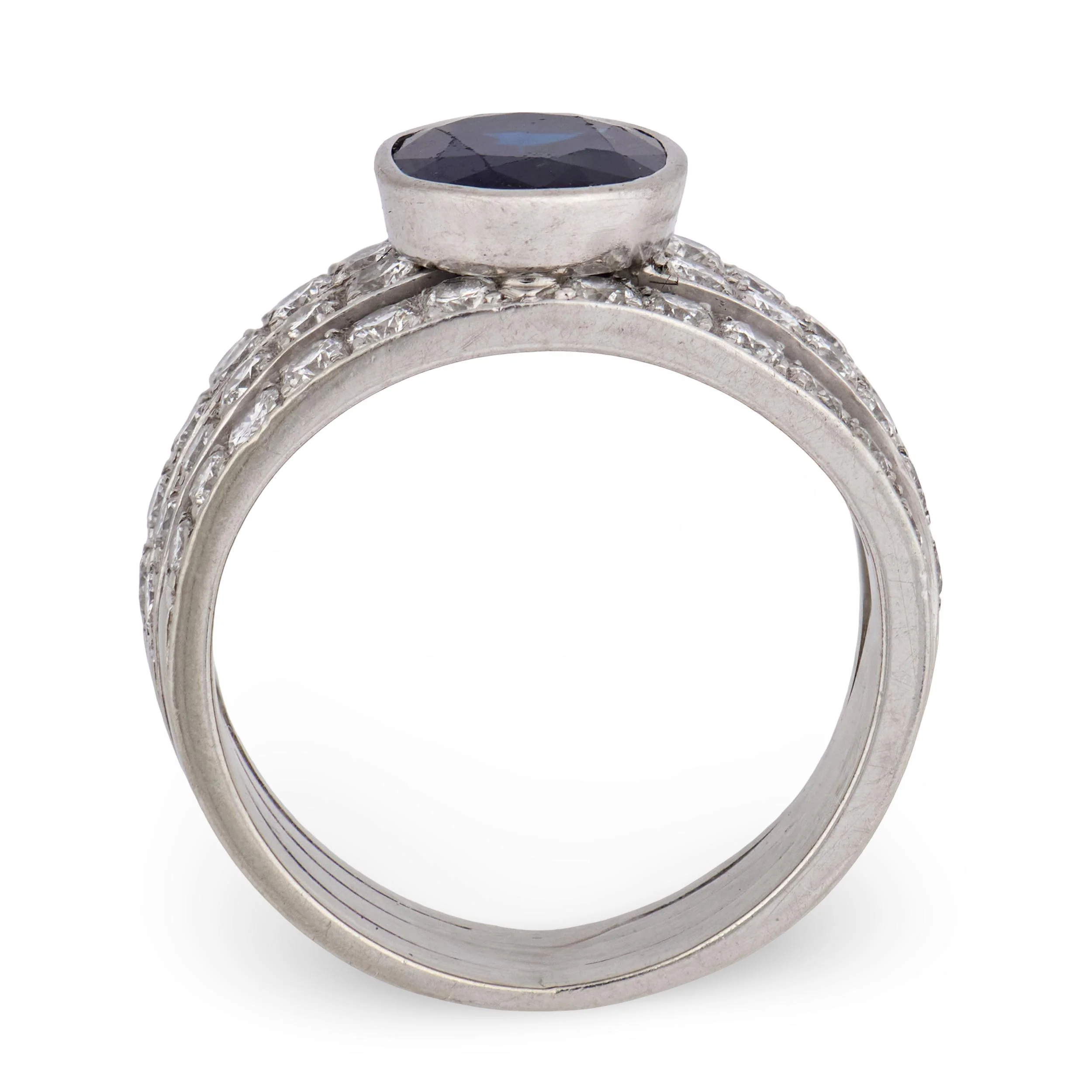 Estate 18k Sapphire & Diamond Ring - Image 4