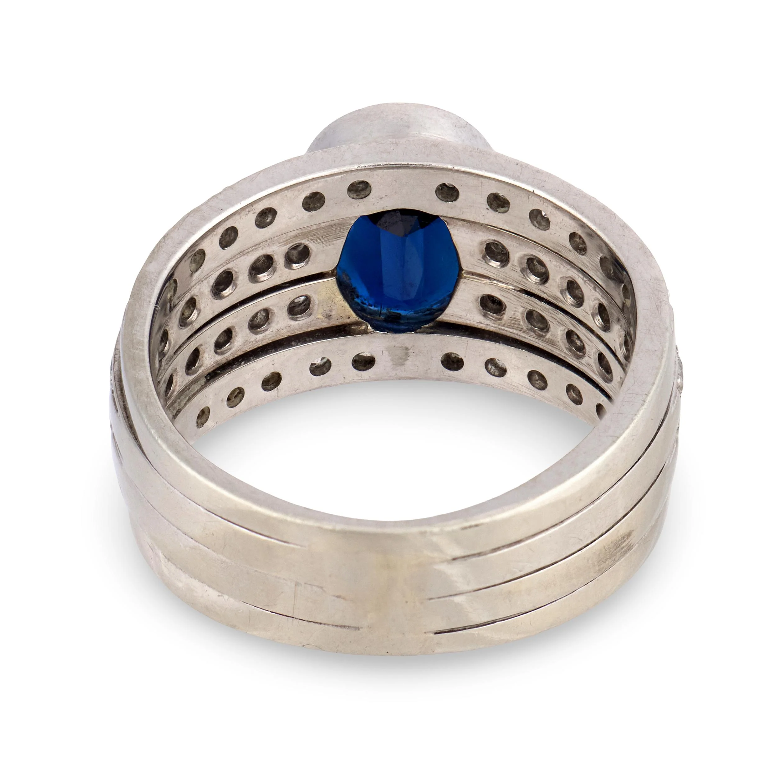 Estate 18k Sapphire & Diamond Ring - Image 5